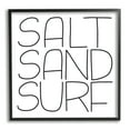 thumbnail image 1 of Stupell Industries Salt Sand Surf Beach Sports Calligraphy Phrase Graphic Art Black Framed Art Print Wall Art, Design by Leah Bisch, 1 of 5