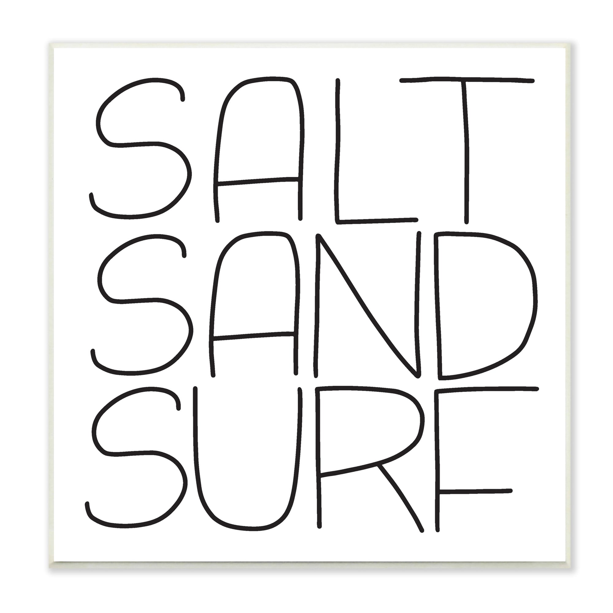 Stupell Industries Salt Sand Surf Beach Sports Calligraphy Phrase Graphic Art Unframed Art Print Wall Art, Design by Leah Bisch