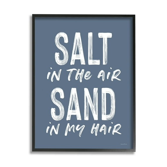 Stupell Industries Salt in Air Sand in Hair Nautical Phrase, 11 x 14,Design by Lettered and Lined