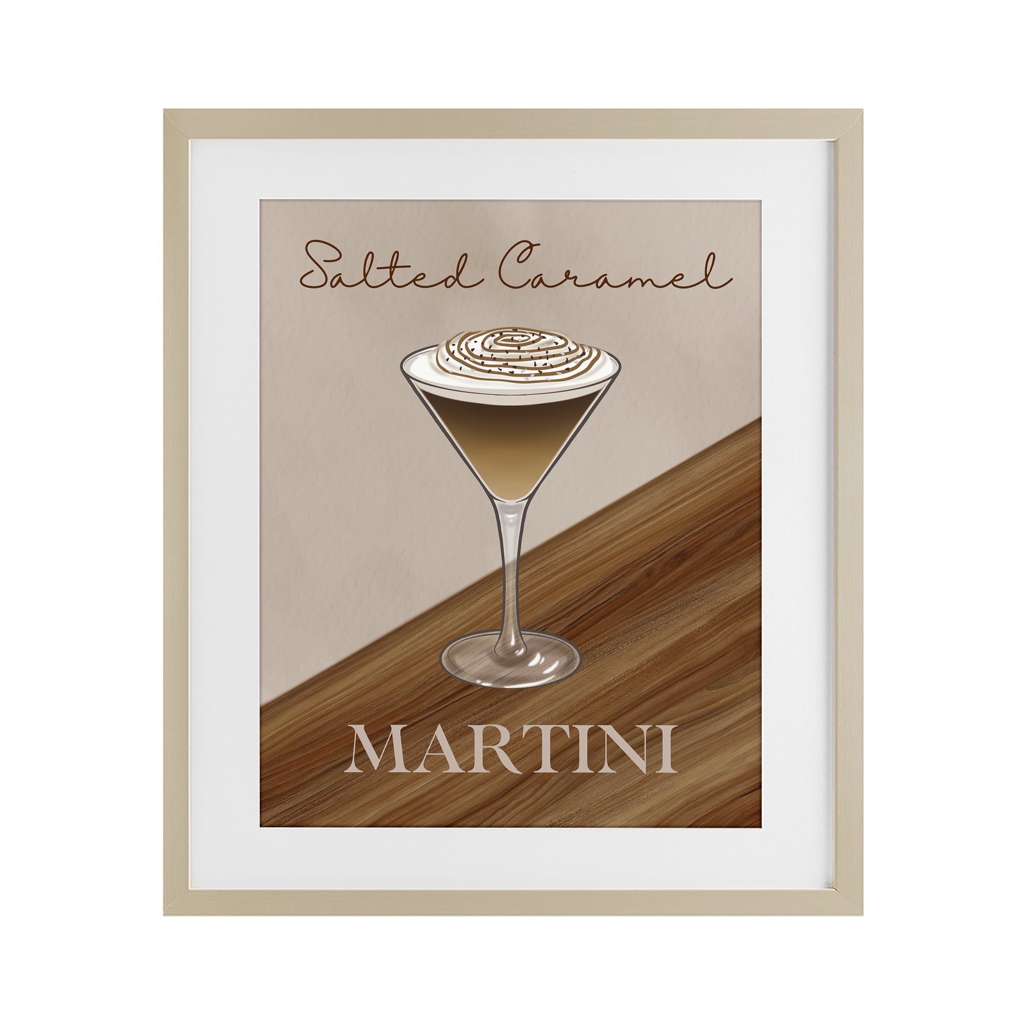 Stupell Industries Salted Caramel Martini Birch Framed Print Under Glass, design by Marcus Prime