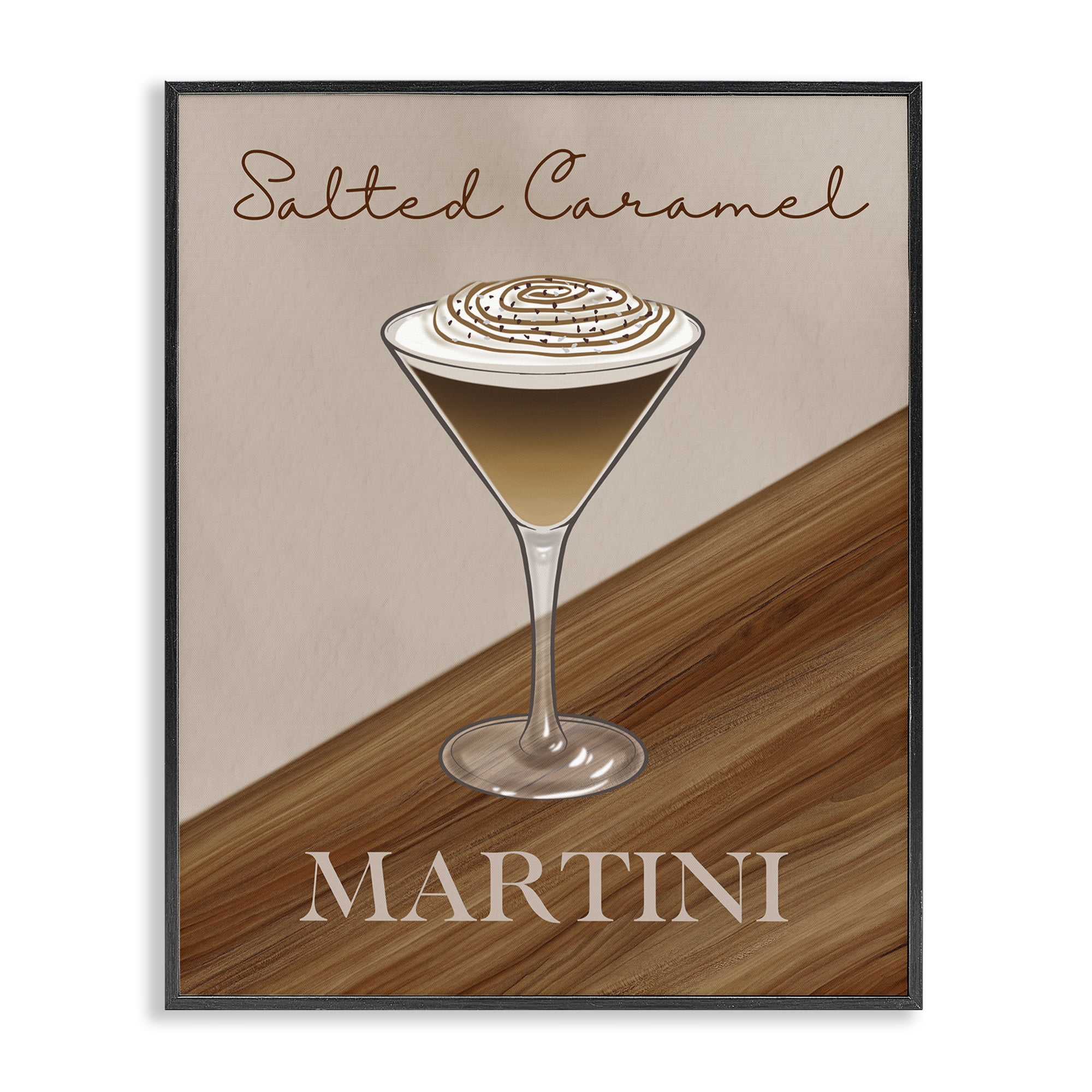 Stupell Industries Salted Caramel Martini Black Framed Giclee Art, design by Marcus Prime