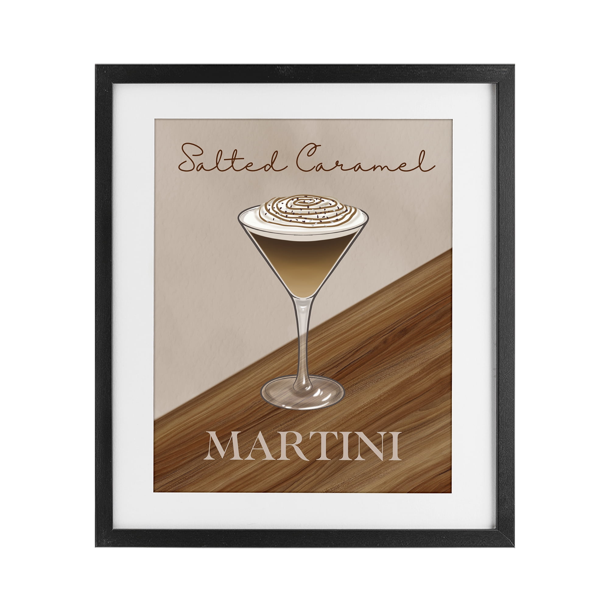 Stupell Industries Salted Caramel Martini Black Framed Print Under Glass, design by Marcus Prime