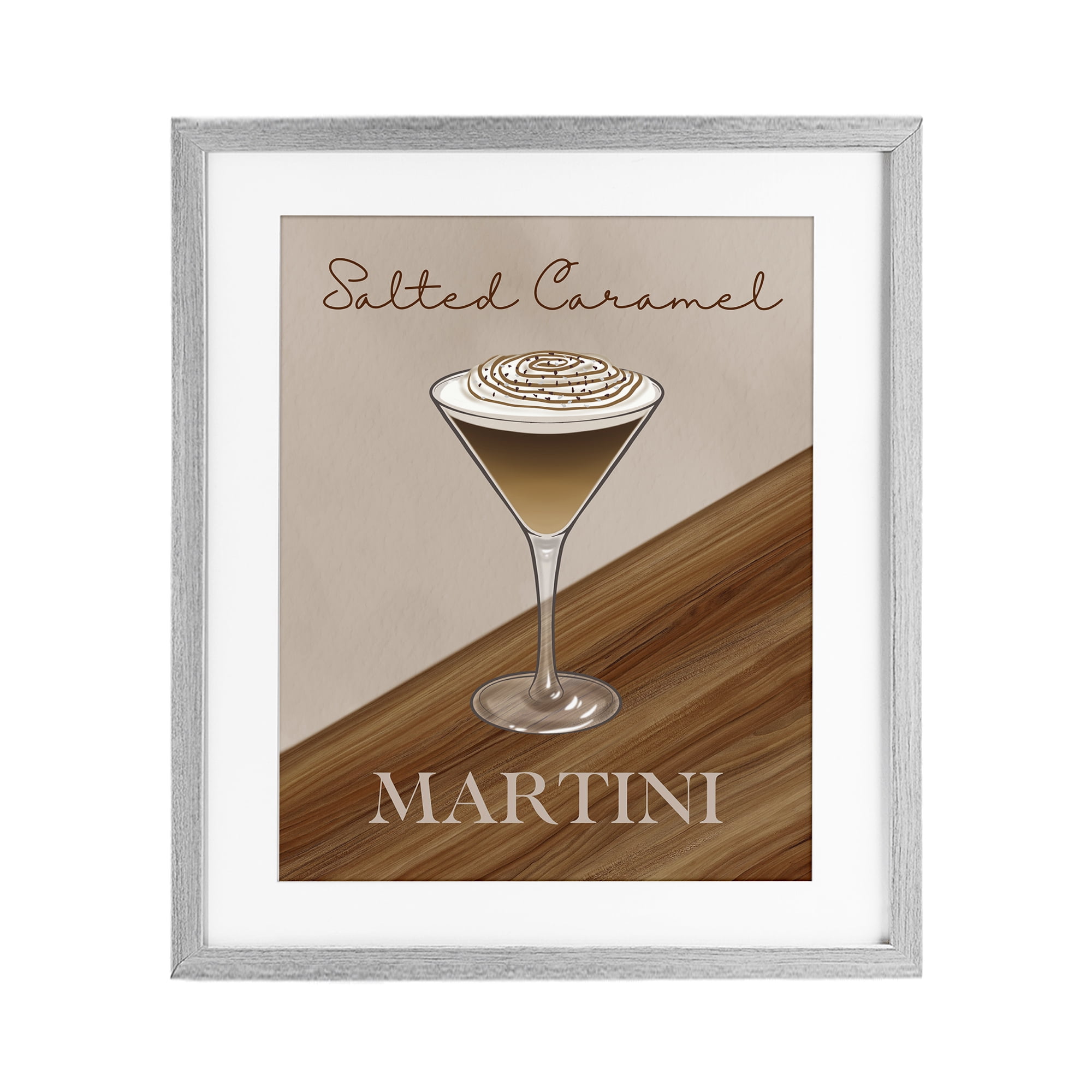 Stupell Industries Salted Caramel Martini Gray Framed Print Under Glass, design by Marcus Prime