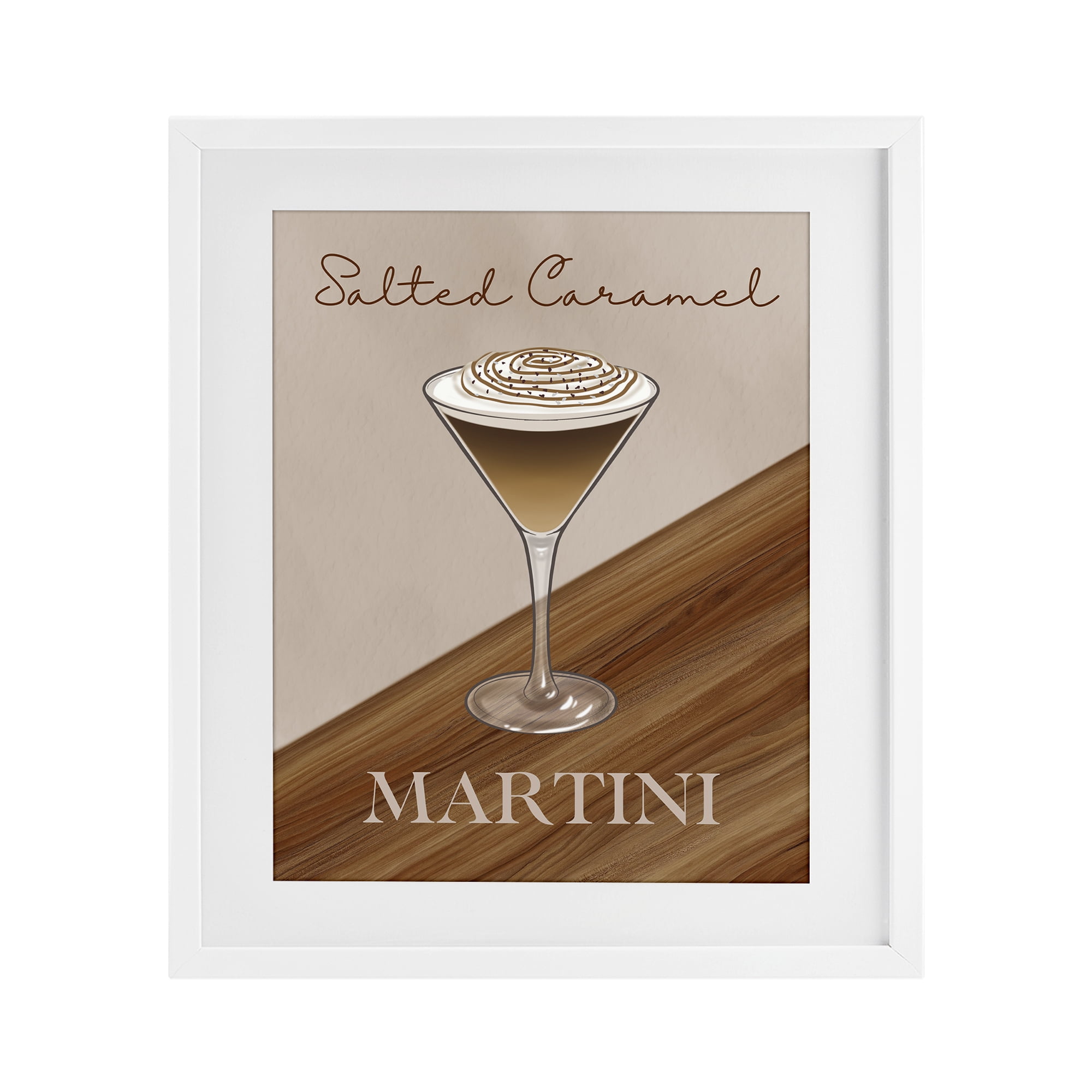 Stupell Industries Salted Caramel Martini White Framed Print Under Glass, design by Marcus Prime