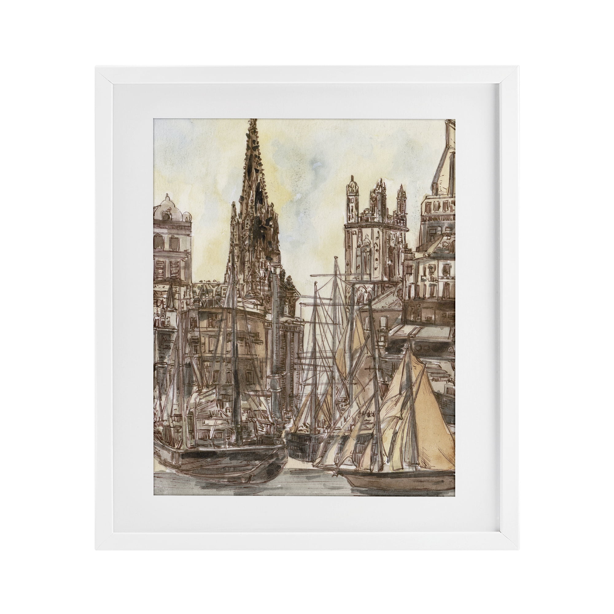 Stupell Industries Salted Remnants Harbor White Framed Print Under Glass, design by Melissa Wang