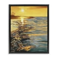 thumbnail image 1 of Stupell Industries Saltwater Beach Sunset Landscape Painting Black Floater Framed Canvas Art Print Wall Art, 25 x 31, 1 of 10