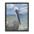 thumbnail image 1 of Stupell Industries Coastal Salty Pelican Cloudy Coastal beach Black Floating Frame Canvas Art, 17 x 21, by Paul Brent, 1 of 7