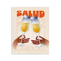 Stupell Industries Salud Cheers Champagne Food & Beverage Painting Unframed Art Print Wall Art, 11 x 14