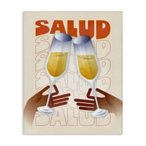 Stupell Industries Salud Cheers Champagne Food & Beverage Painting Wrapped Canvas Art Print Wall Art, 16 x 20