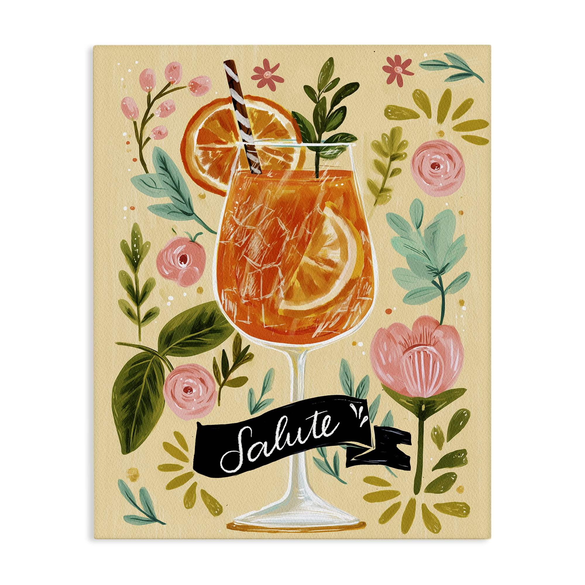 Stupell Industries Salute Citrus Cocktail Canvas Wall Art, design by Yen