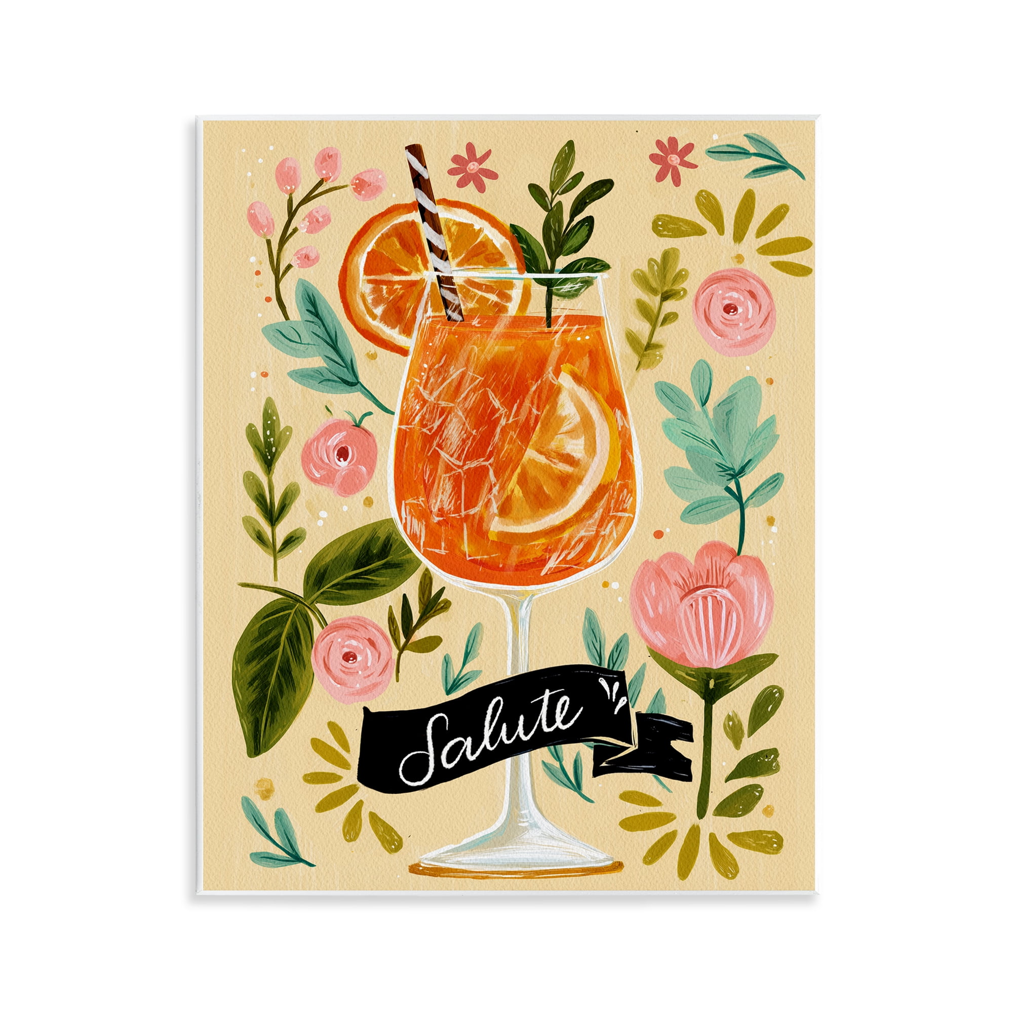 Stupell Industries Salute Citrus Cocktail Wall Plaque Art, design by Yen