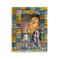 Stupell Industries Sam Cooke Collage People Drawing Unframed Art Print Wall Art, 11 x 14