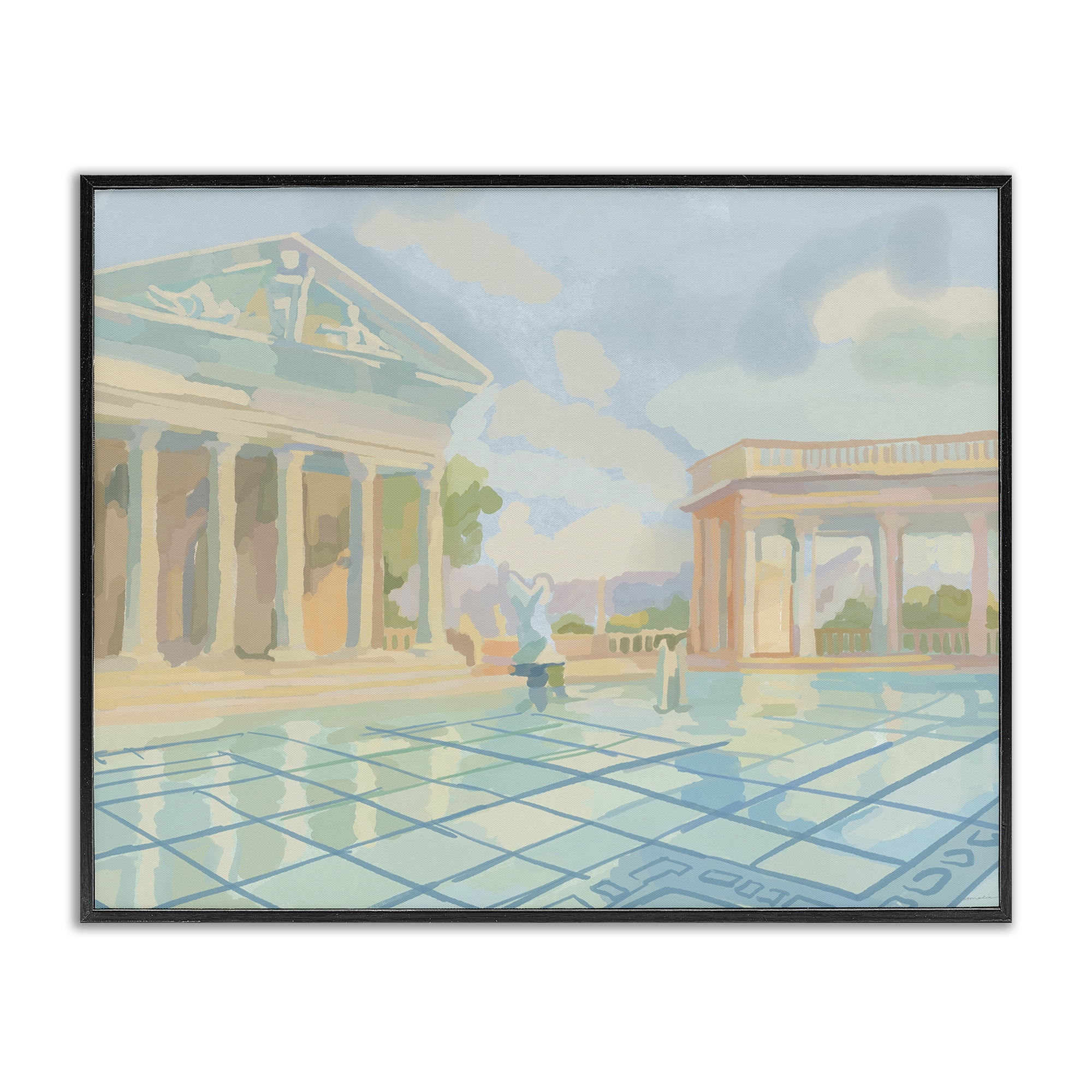 Stupell Industries Sam Simeon Architecture Black Framed Giclee Art, design by Amelia Noyes