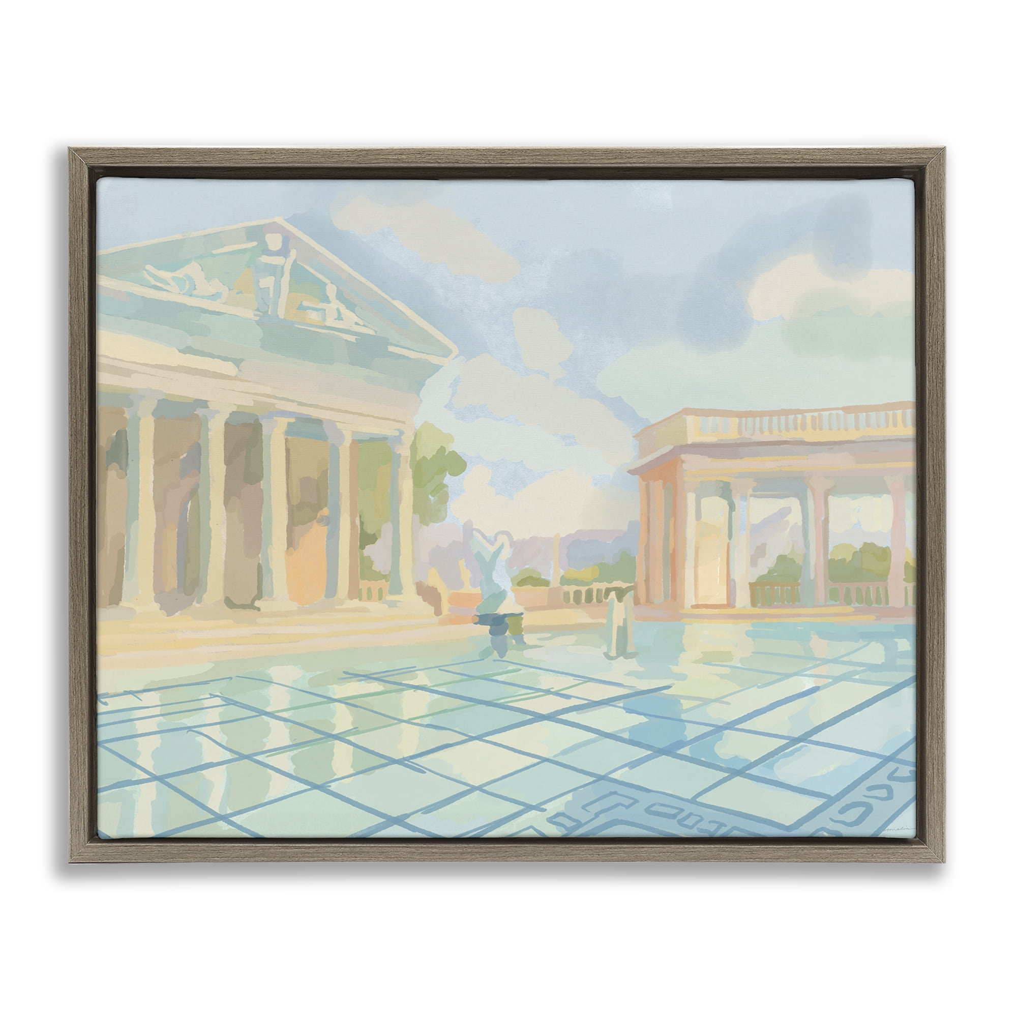Stupell Industries Sam Simeon Architecture Brown Framed Floater Canvas Wall Art, design by Amelia Noyes