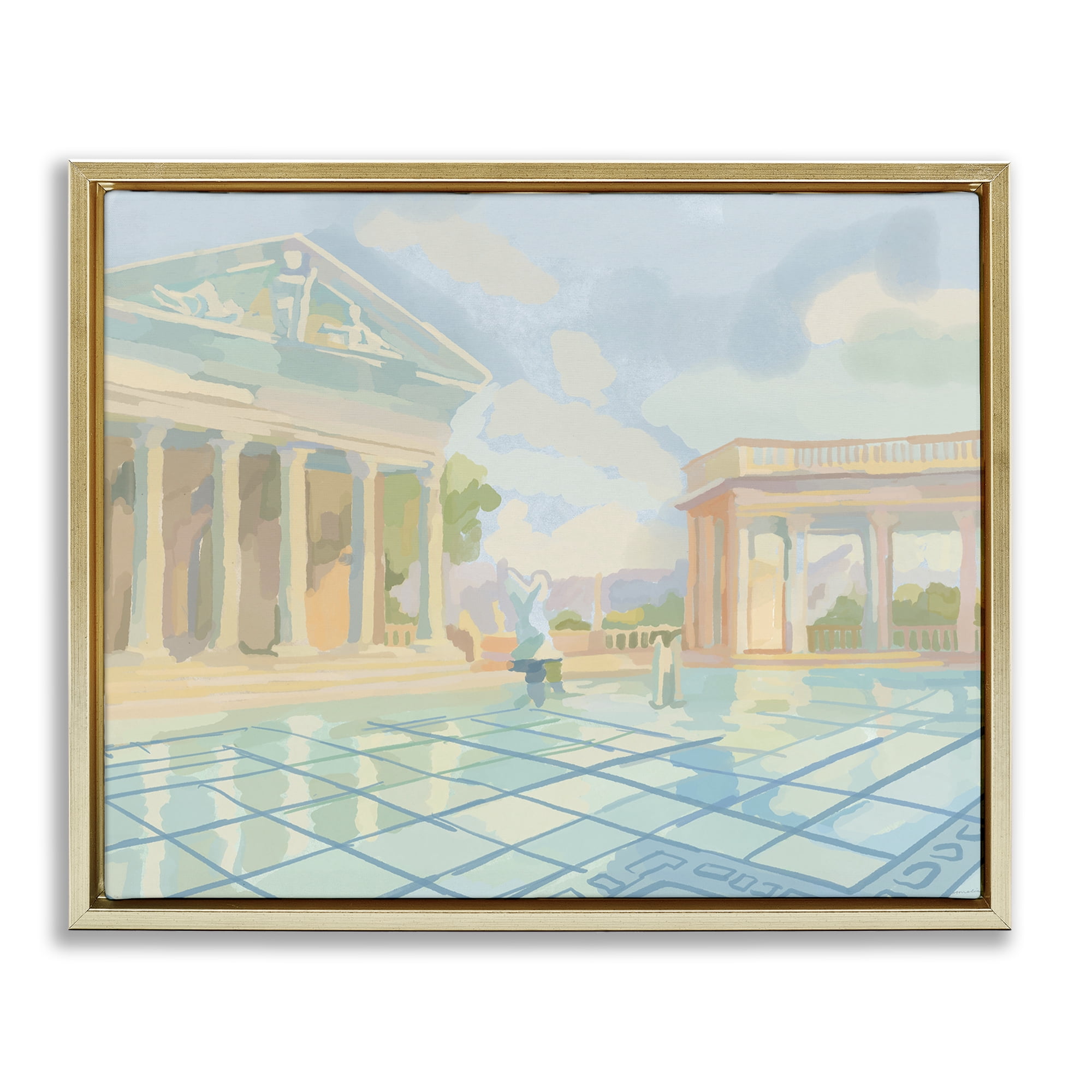 Stupell Industries Sam Simeon Architecture Gold Framed Floater Canvas Wall Art, design by Amelia Noyes