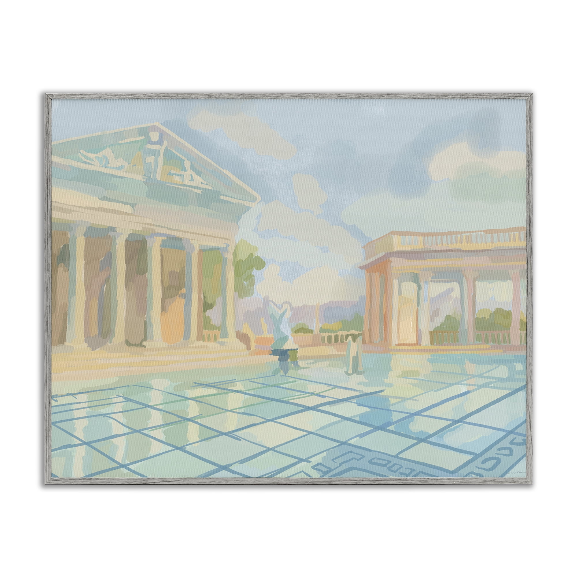 Stupell Industries Sam Simeon Architecture Gray Framed Giclee Art, design by Amelia Noyes