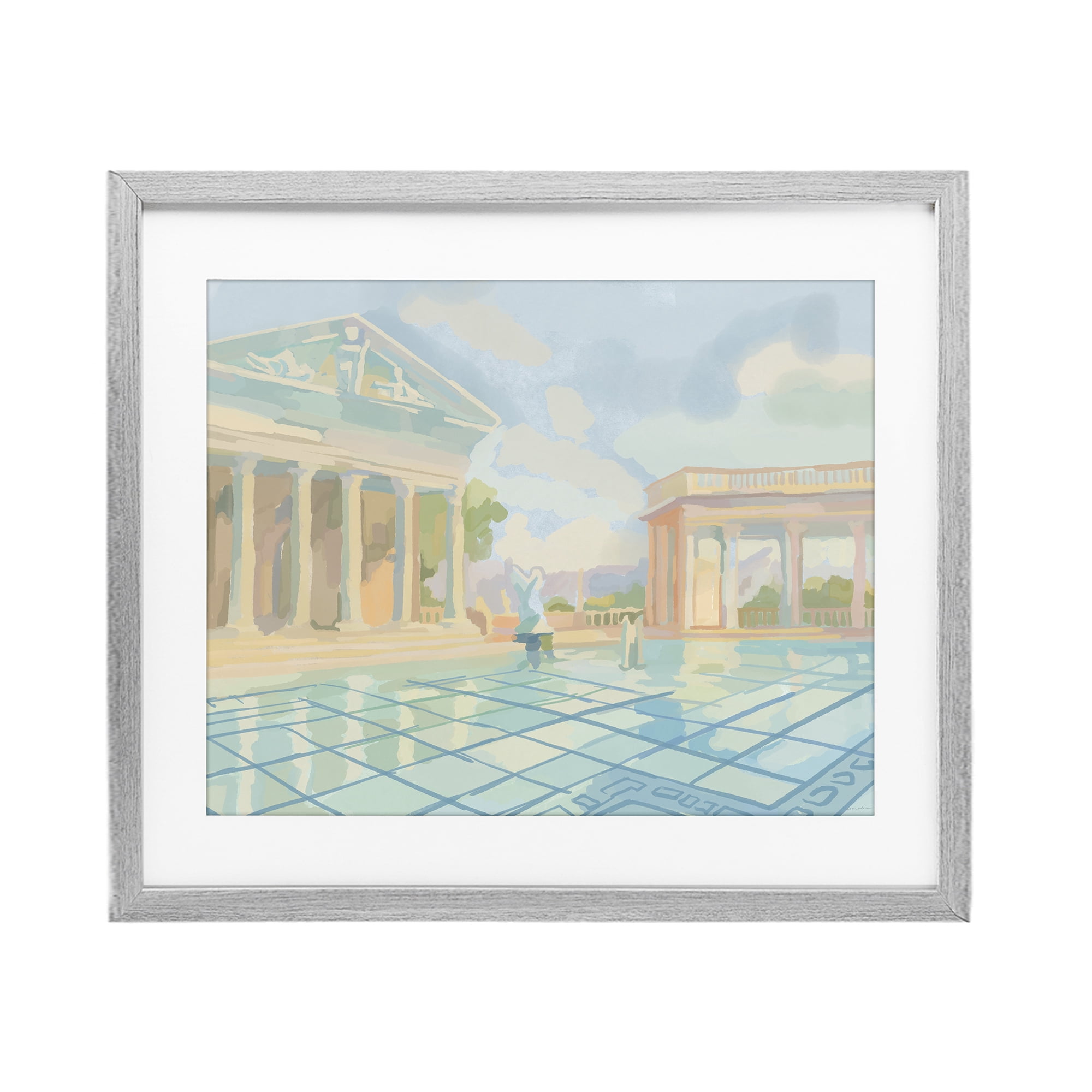 Stupell Industries Sam Simeon Architecture Gray Framed Print Under Glass, design by Amelia Noyes