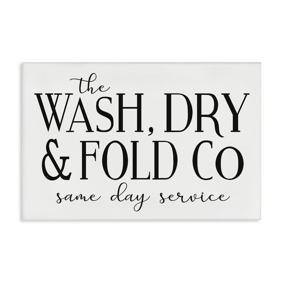 Stupell Industries Same Day Service Laundry Typography Painting Gallery Wrapped Canvas Art Print Wall Art, 24 x 16