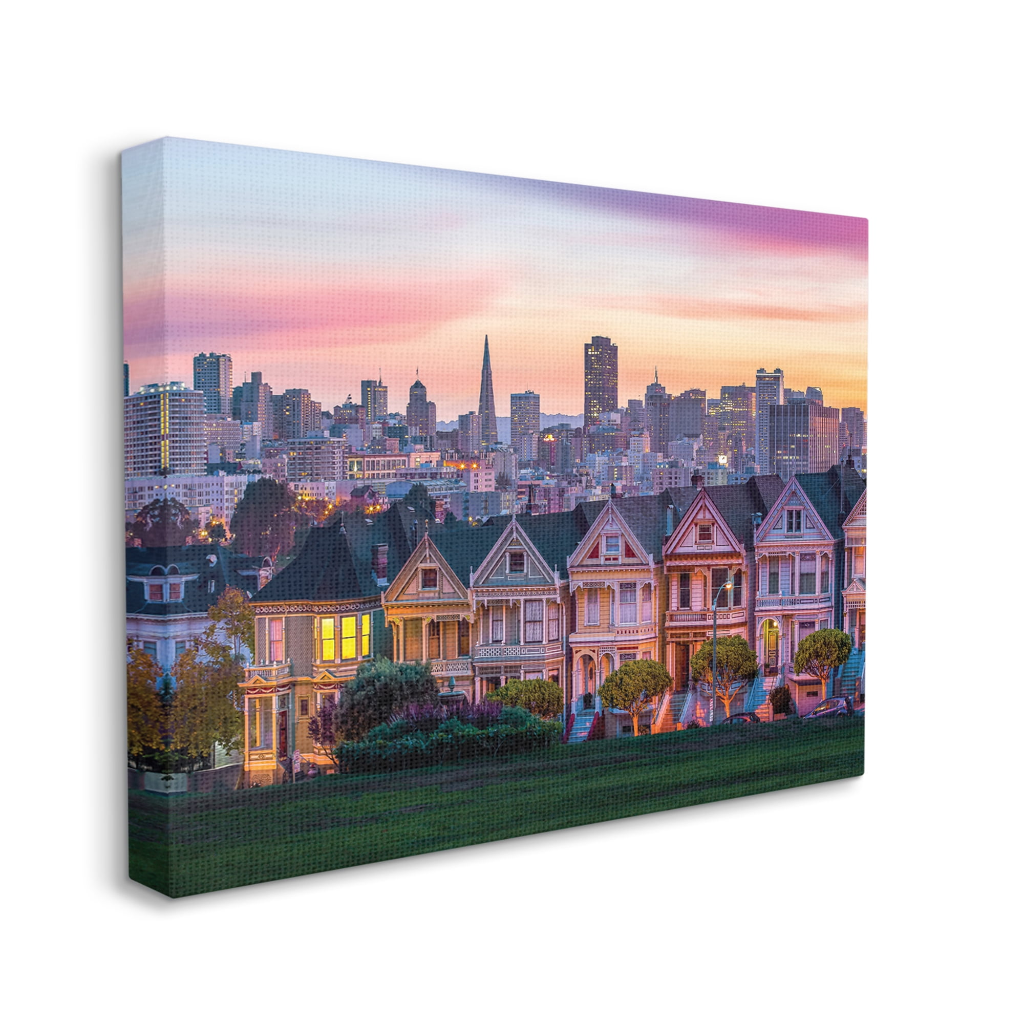 Stupell Industries San Francisco California Sunset Cityscape Architecture Town & City Photography Gallery Wrapped Canvas Art Print Wall Art, 36 x 48