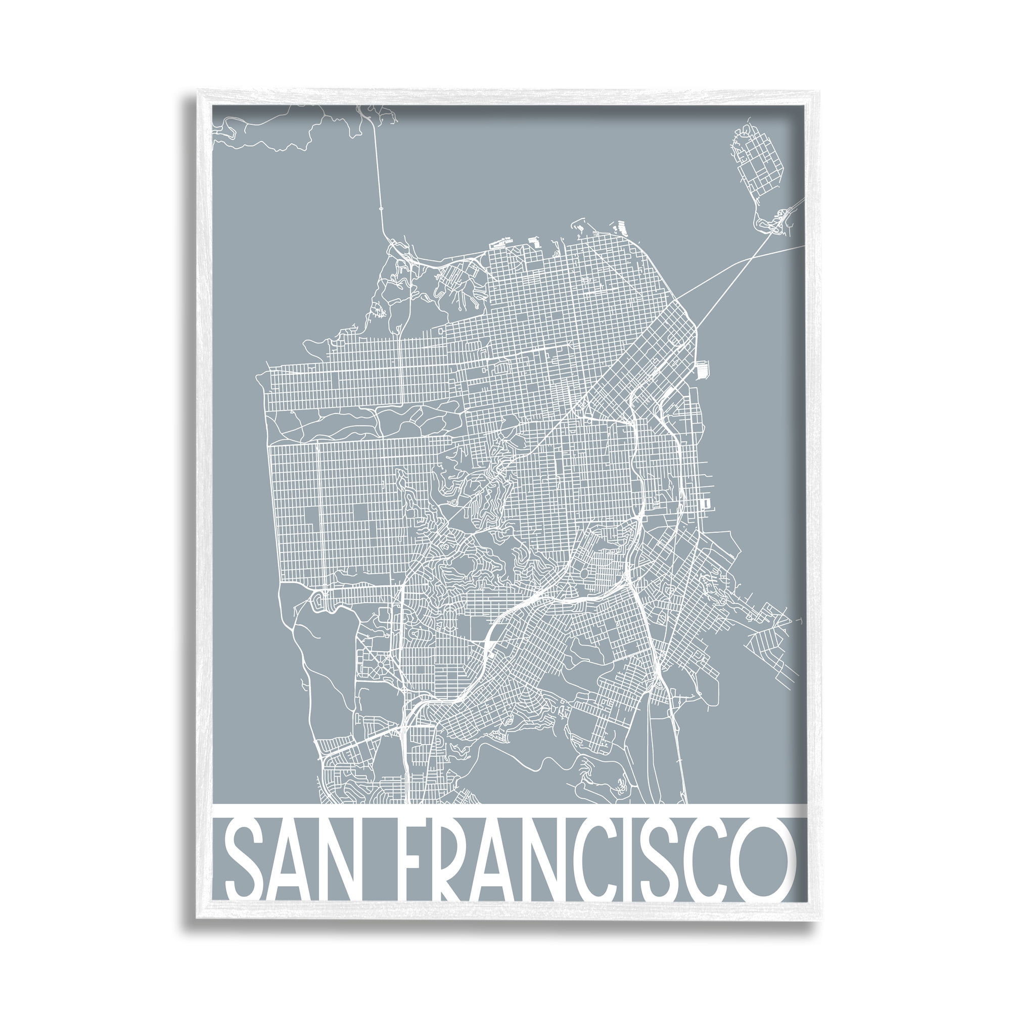 Stupell Industries San Francisco Geometric Street City Map California Transportation, 11 x 14, Design by Daphne Polselli