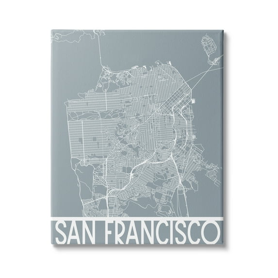 Stupell Industries San Francisco Geometric Street City Map California Transportation, 16 x 20, Design by Daphne Polselli