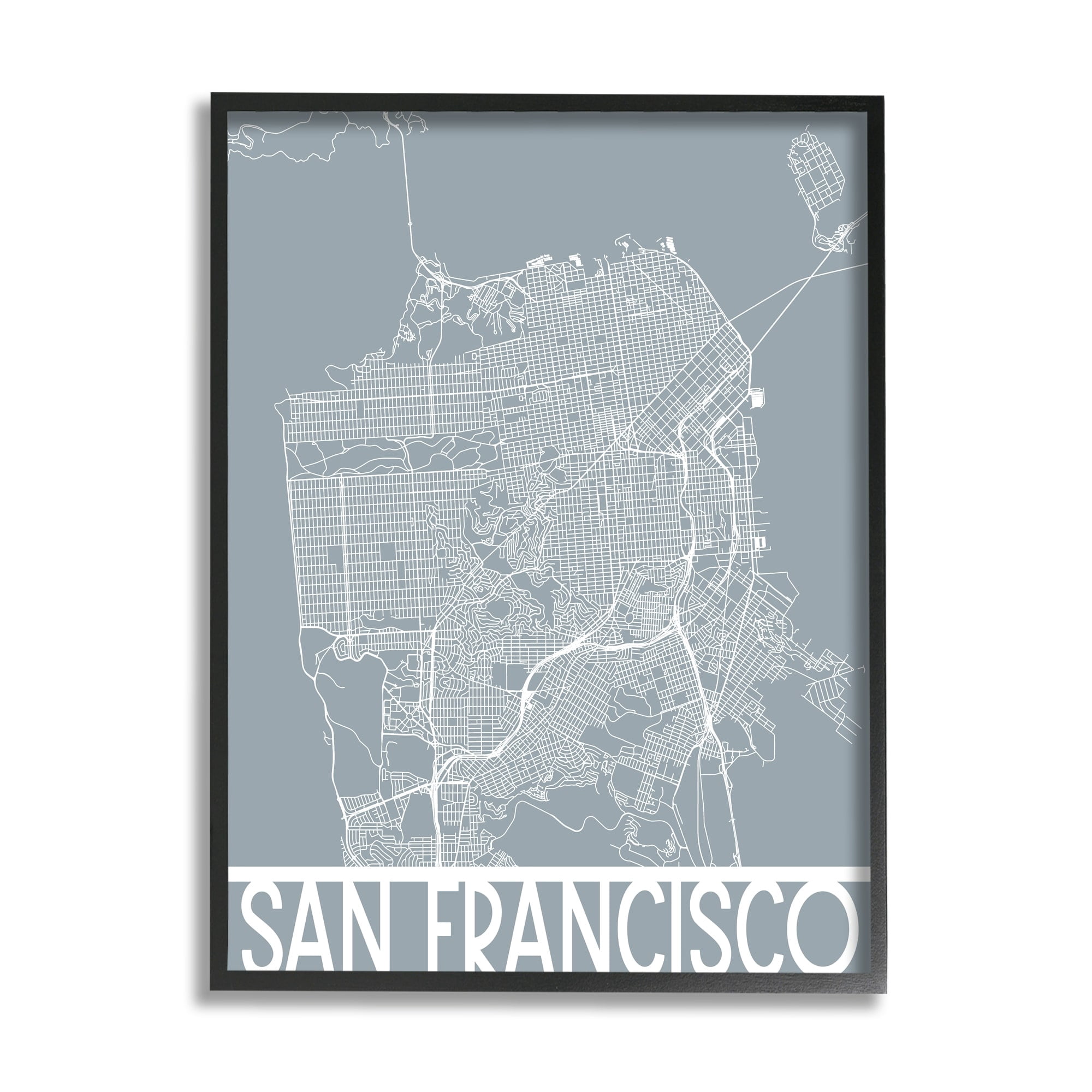 Stupell Industries San Francisco Geometric Street City Map California Transportation, 16 x 20, Design by Daphne Polselli