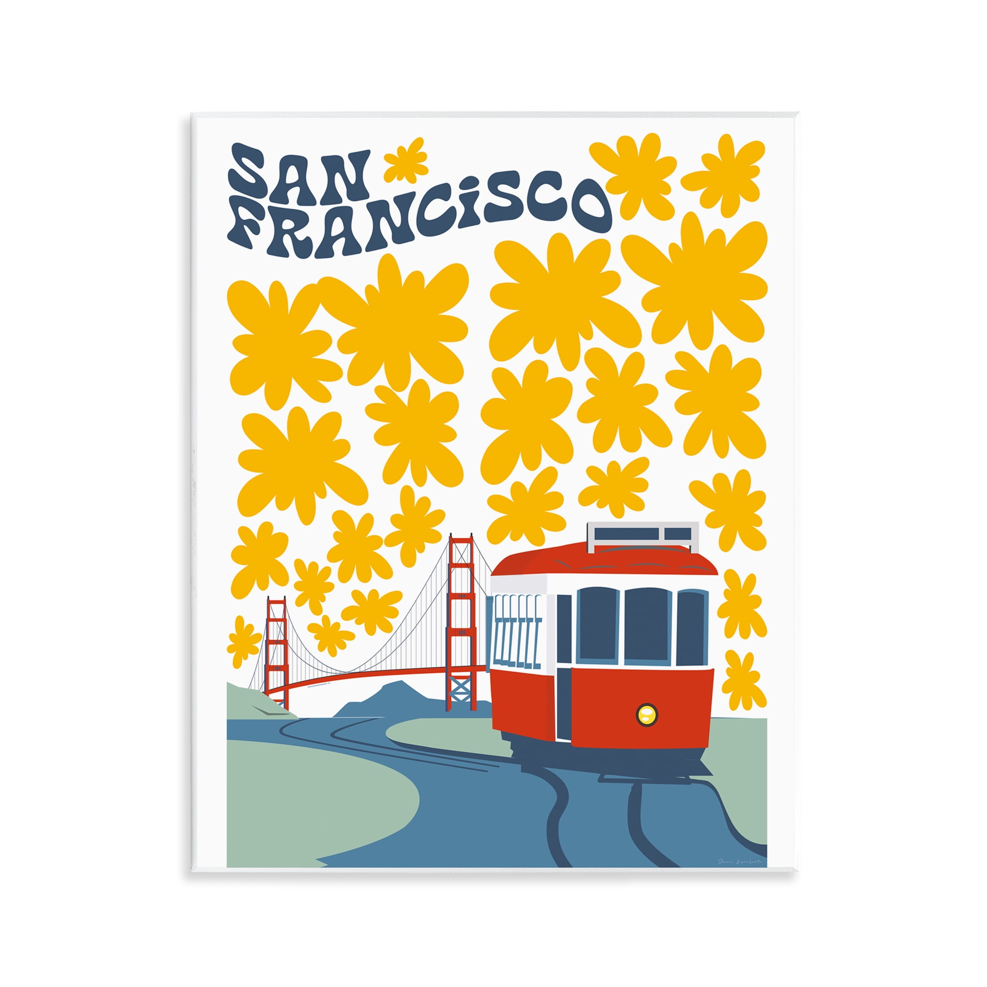 Stupell Industries San Francisco Trolley Wall Plaque Art, design by Omar Escalante