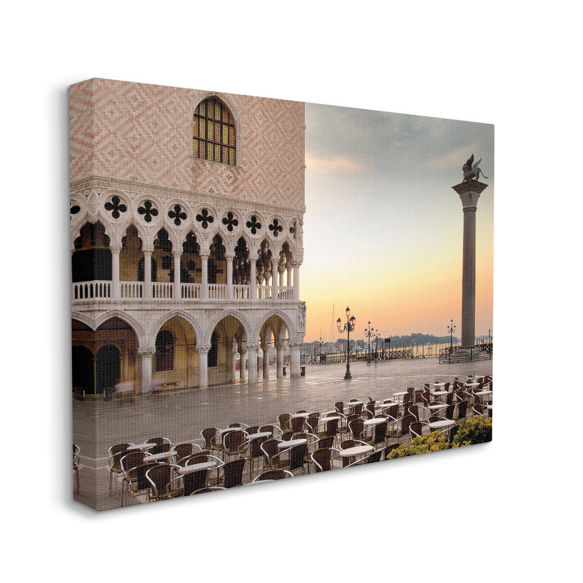 Stupell Industries San Marco Sunset Italian Architecture Traditional Buildings Abstract Photography Gallery Wrapped Canvas Art Print Wall Art, 16 x 20