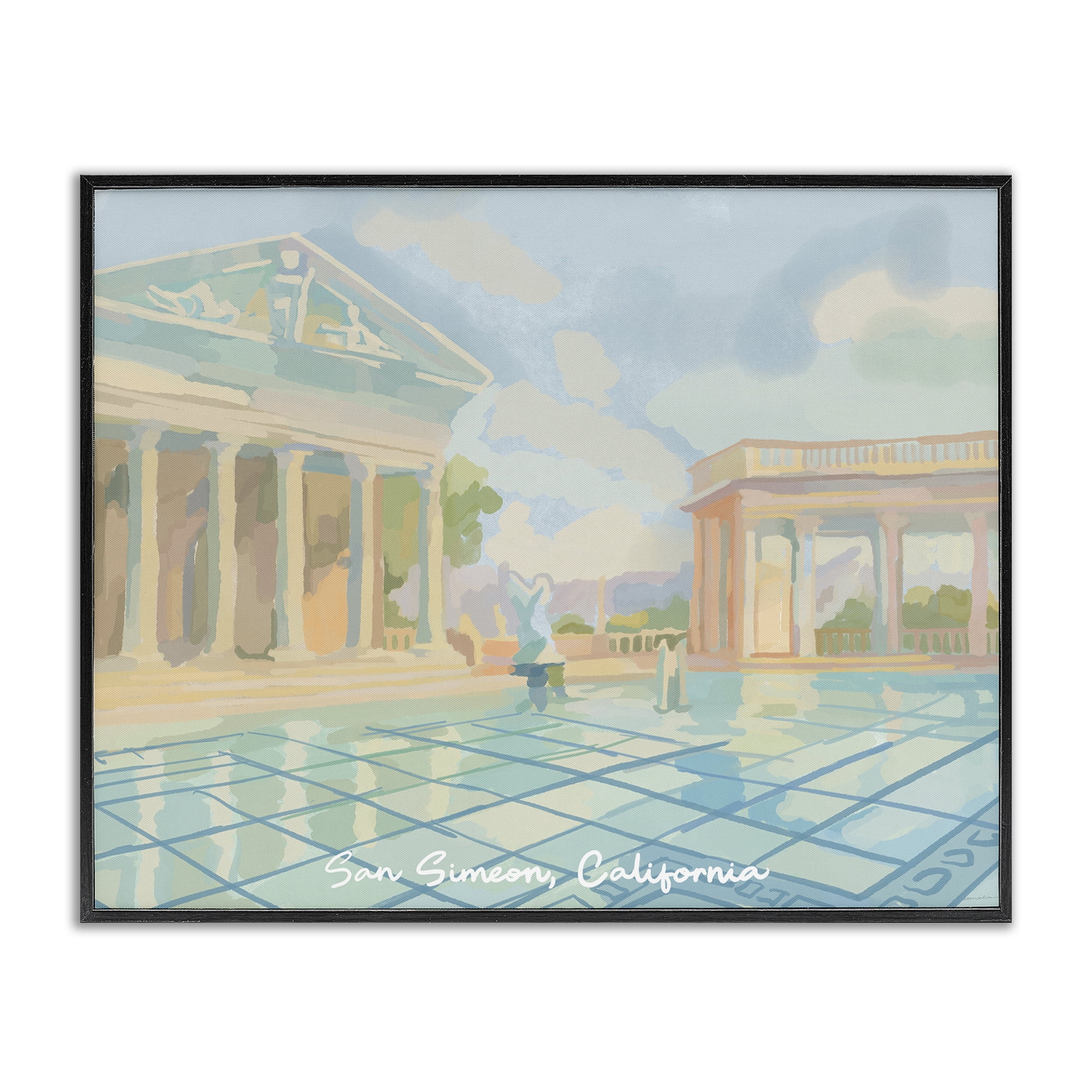 Stupell Industries San Simeon California Black Framed Giclee Art, design by Amelia Noyes
