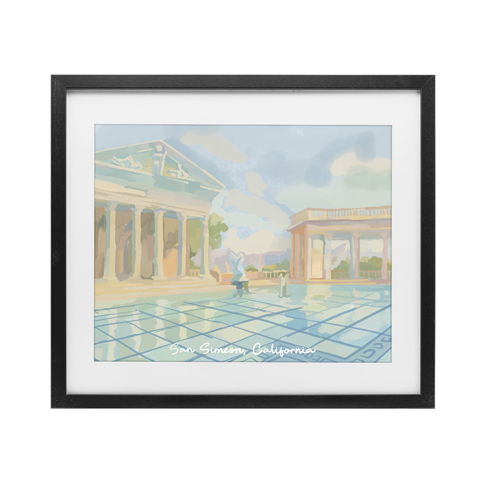 Stupell Industries San Simeon California Black Framed Print Under Glass, design by Amelia Noyes