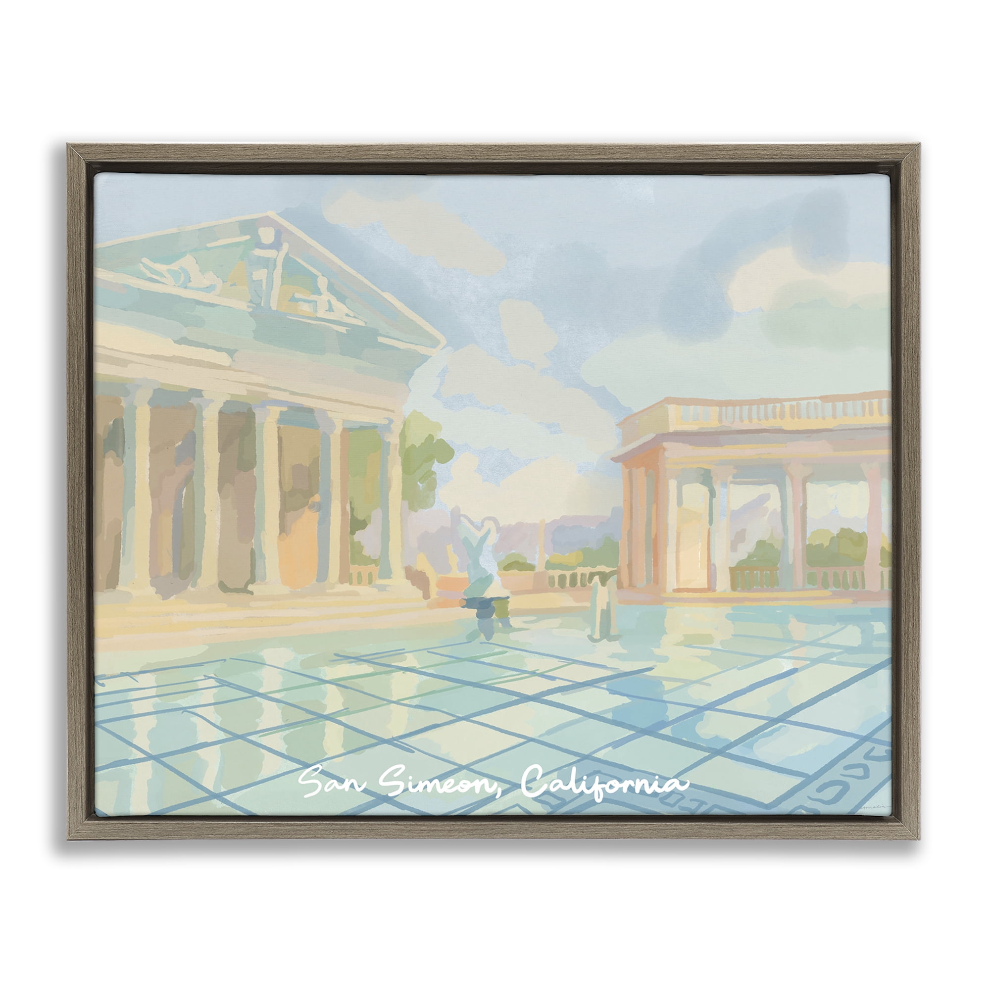 Stupell Industries San Simeon California Brown Framed Floater Canvas Wall Art, design by Amelia Noyes