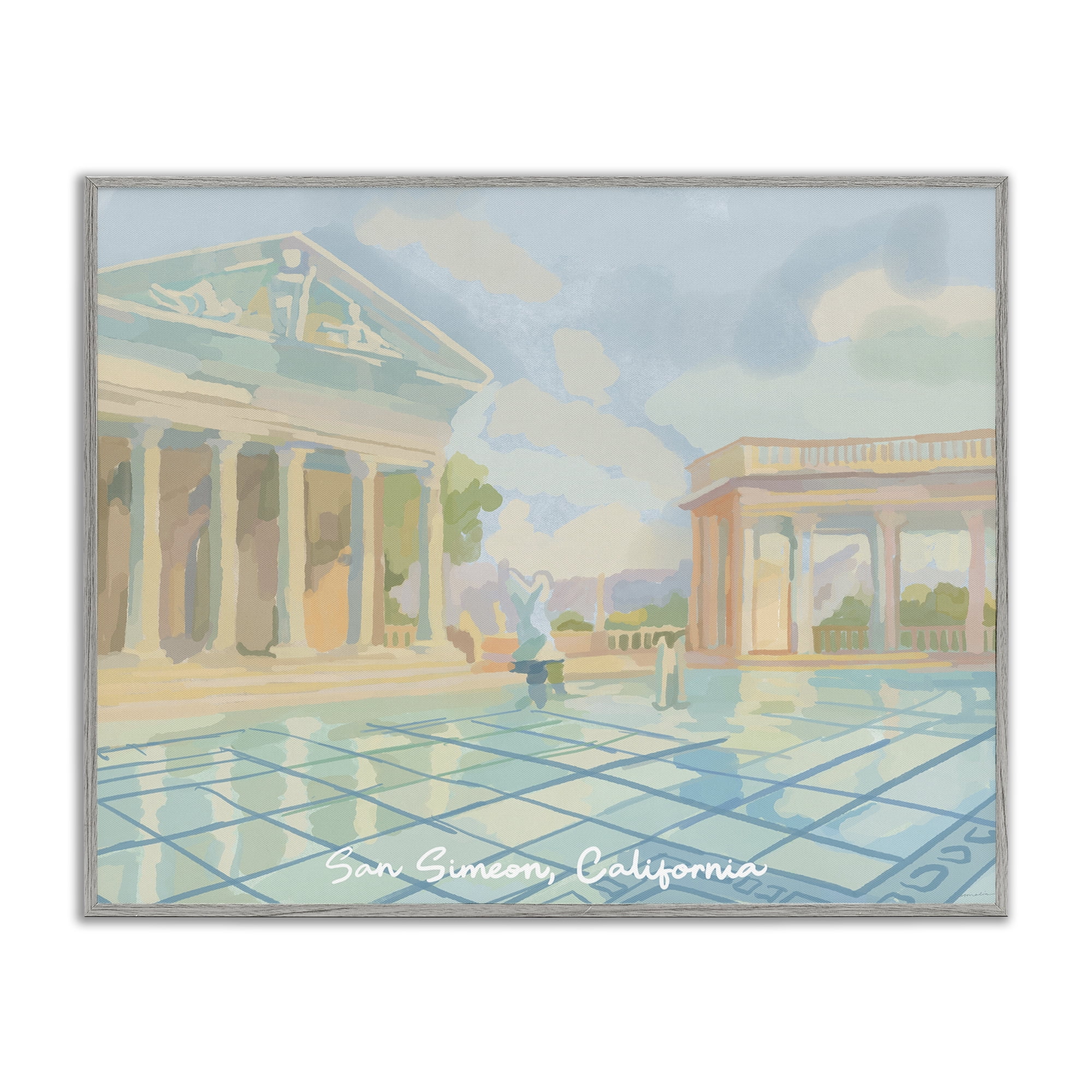 Stupell Industries San Simeon California Gray Framed Giclee Art, design by Amelia Noyes