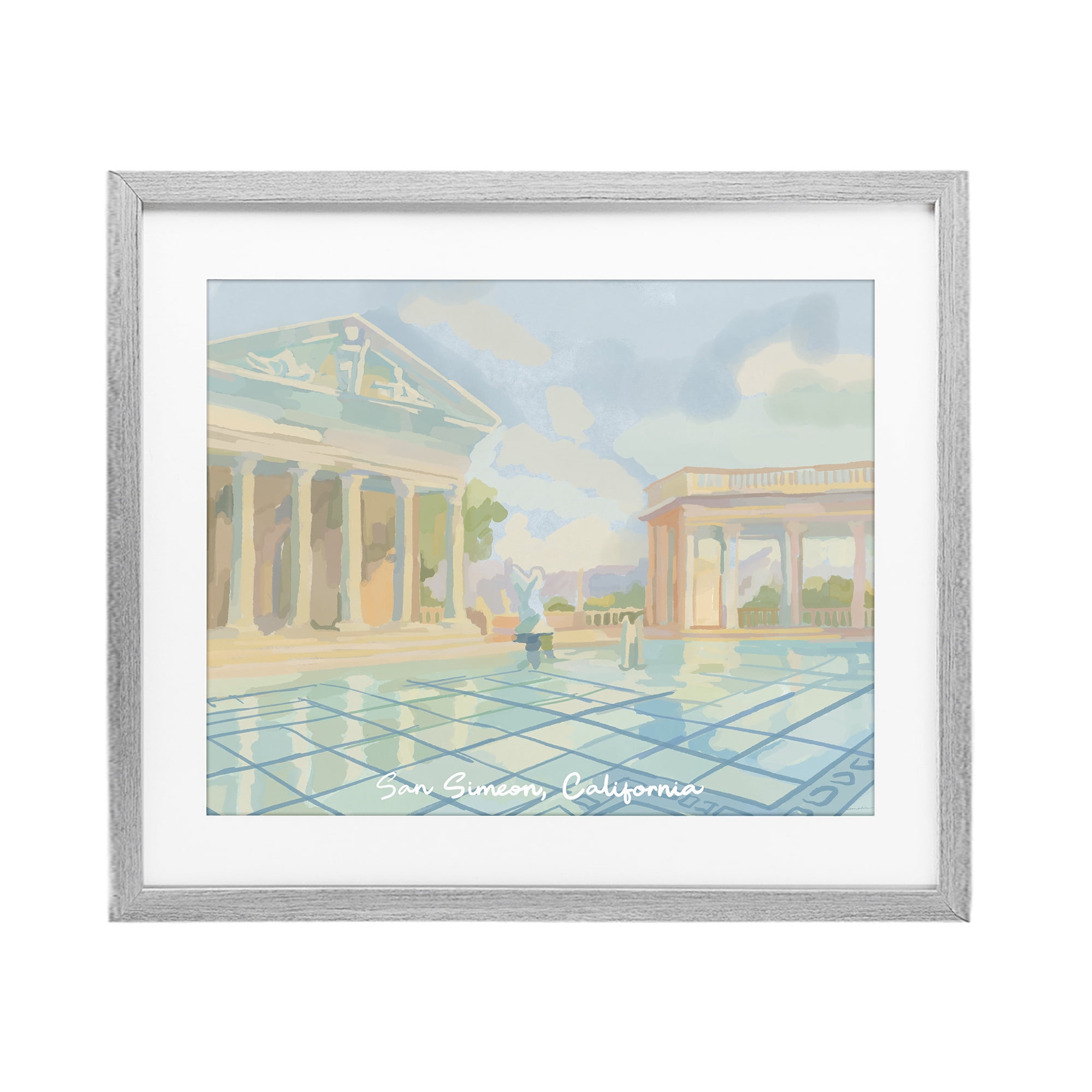 Stupell Industries San Simeon California Gray Framed Print Under Glass, design by Amelia Noyes