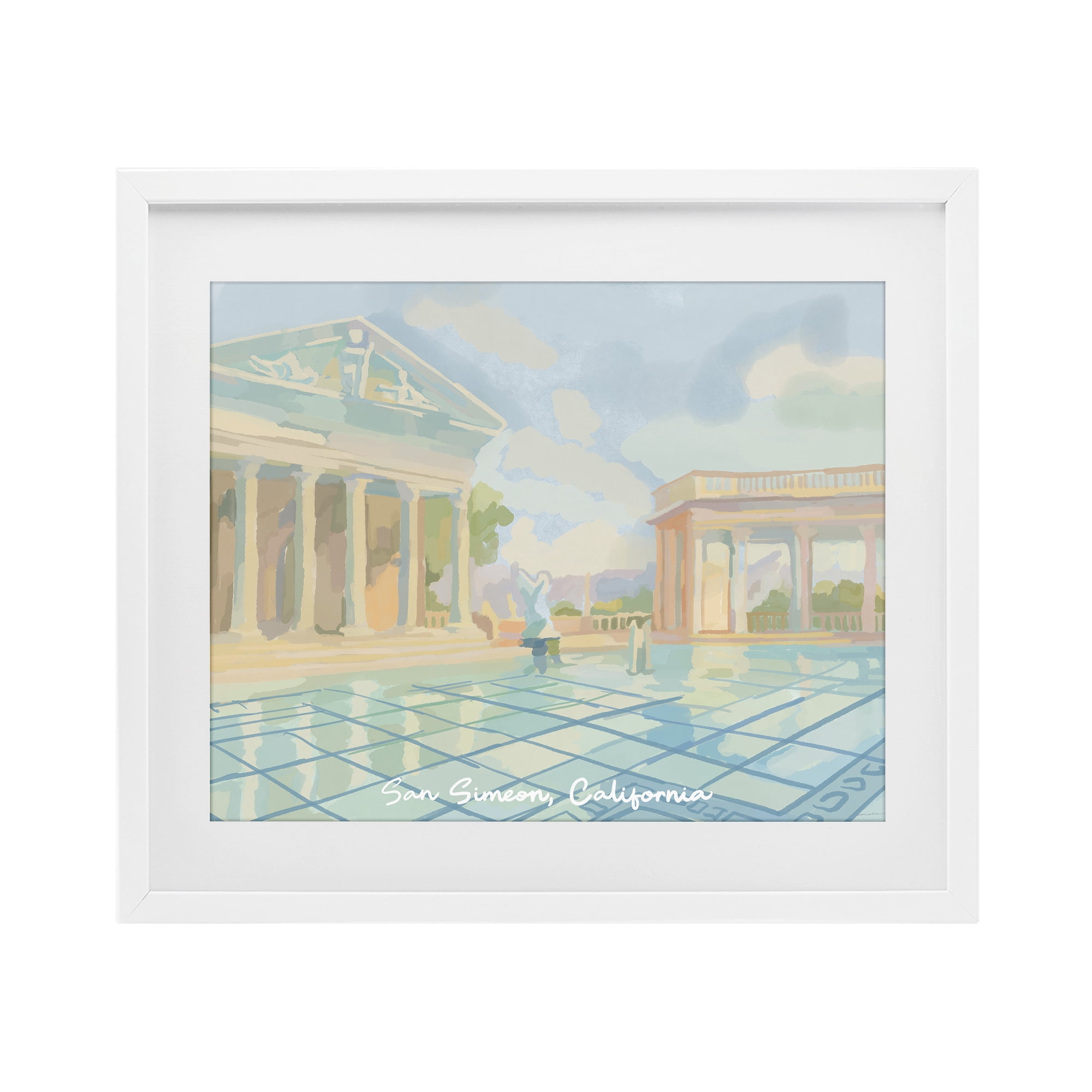 Stupell Industries San Simeon California White Framed Print Under Glass, design by Amelia Noyes