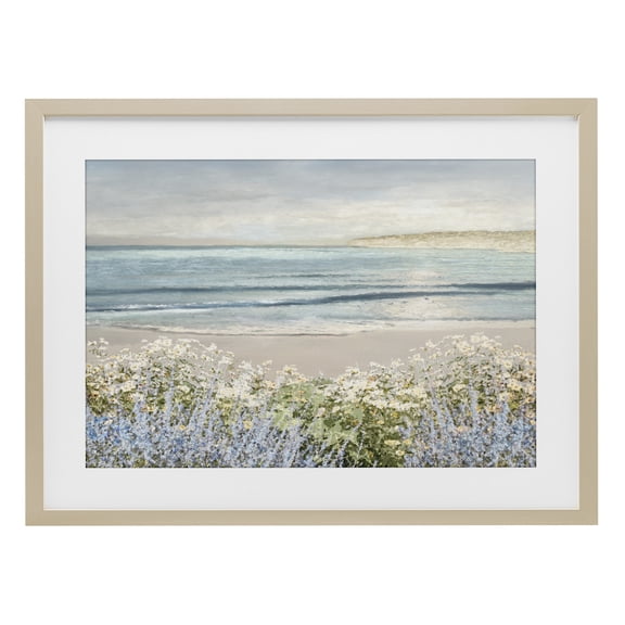 Stupell Industries Sand And Blooms Beach Birch Framed Print Under Glass, design by Amber Sterling