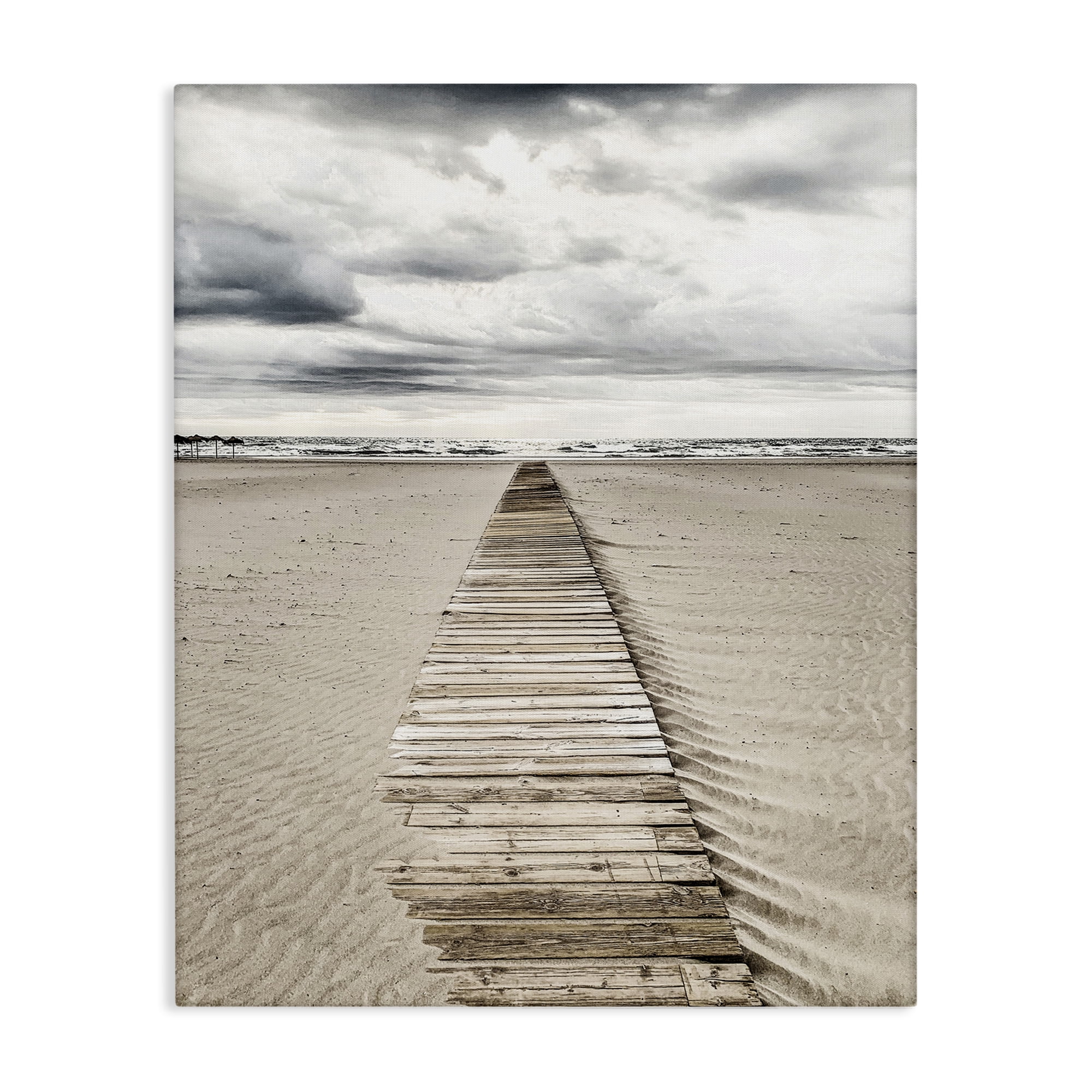 Stupell Industries Sand Covered Boardwalk Landscape Photography Gallery Wrapped Canvas Art Print Wall Art, 36 x 48