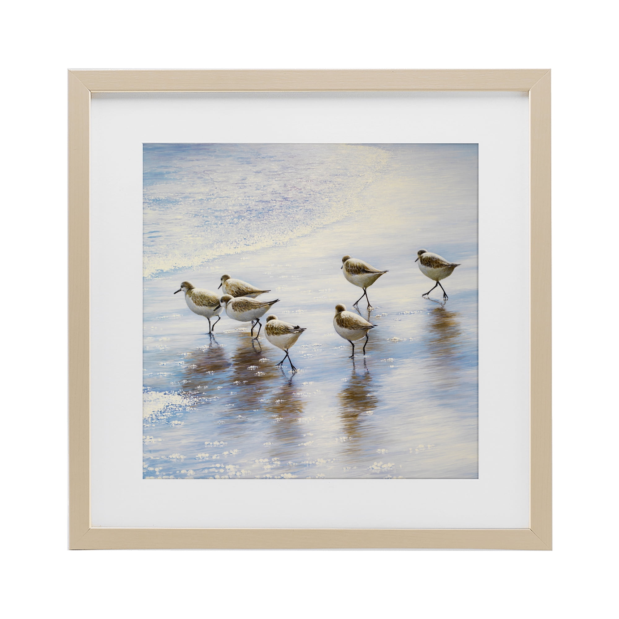 Stupell Industries Sand Dancers on Shore Birch Framed Print Under Glass, design by Bruce Nawrocke