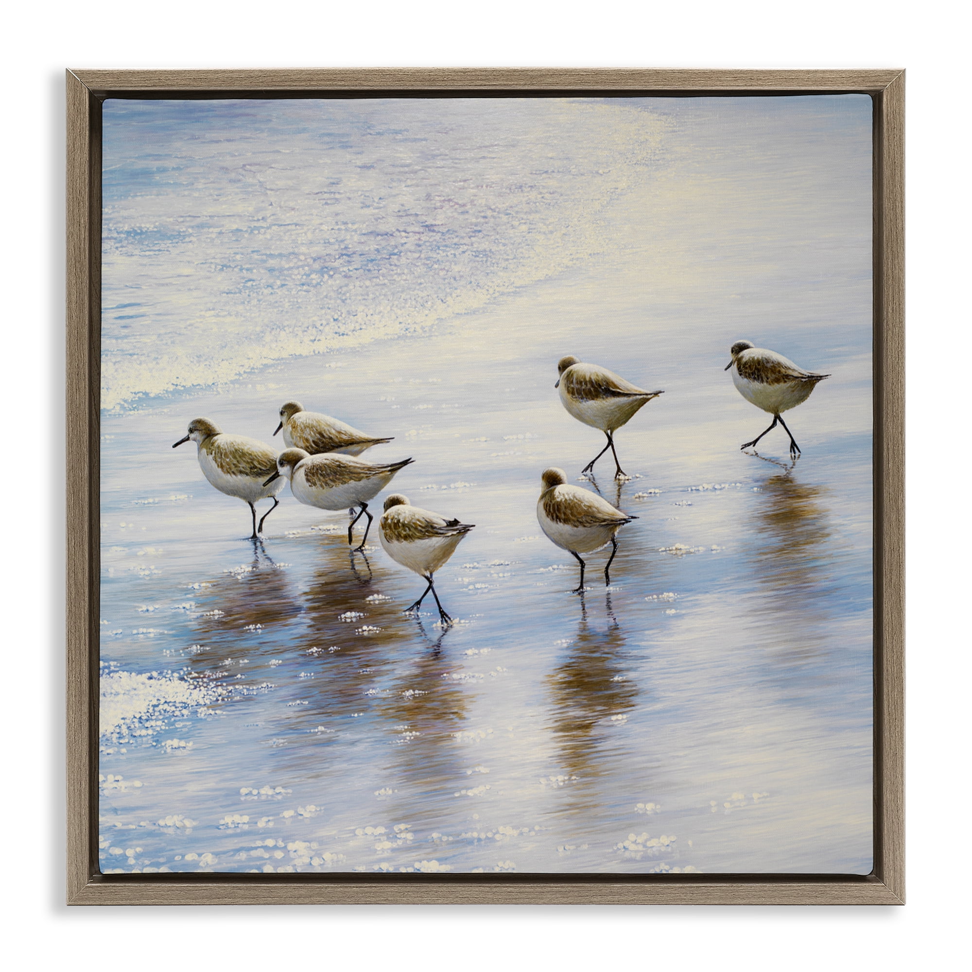 Stupell Industries Sand Dancers on Shore Brown Framed Floater Canvas Wall Art, design by Bruce Nawrocke