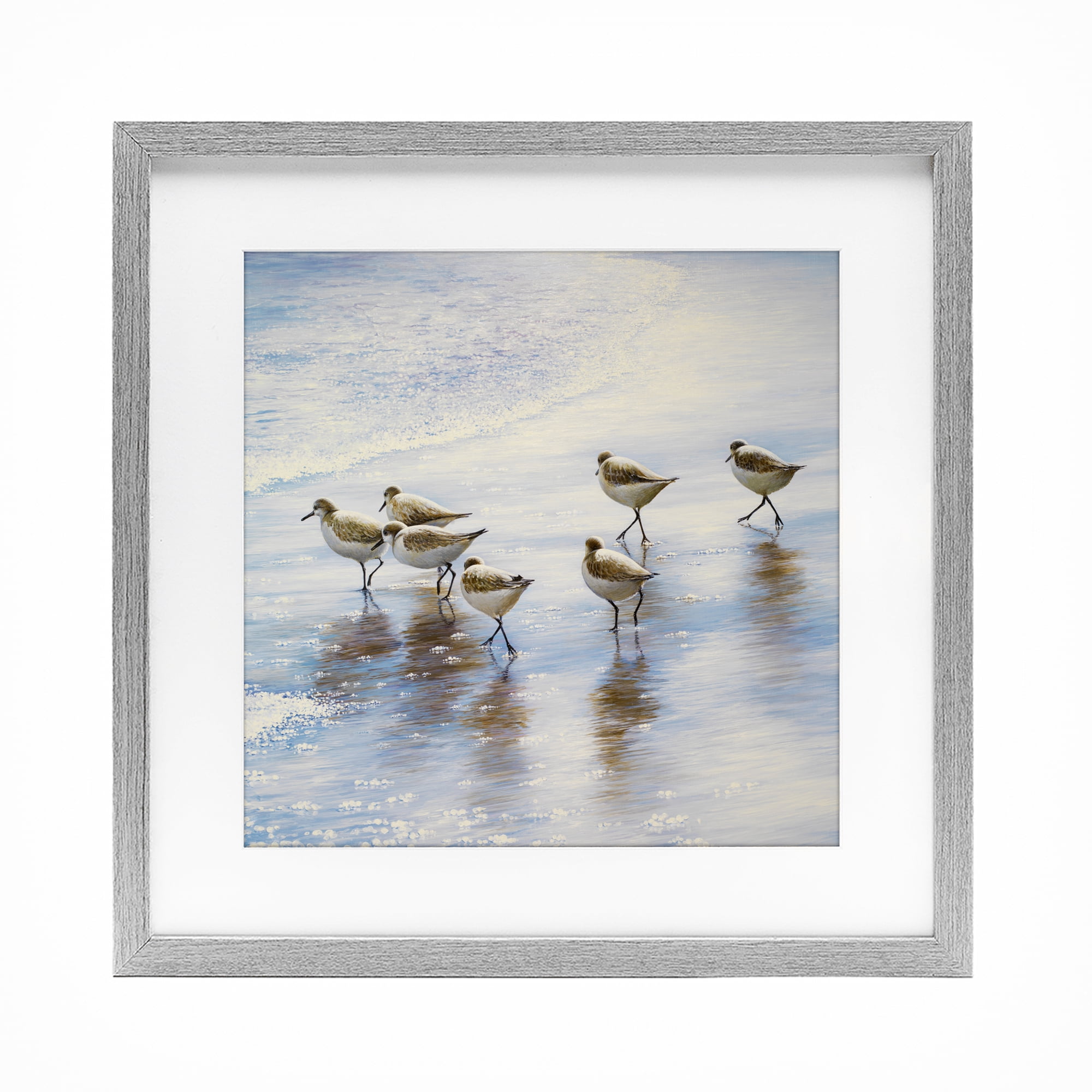 Stupell Industries Sand Dancers on Shore Gray Framed Print Under Glass, design by Bruce Nawrocke