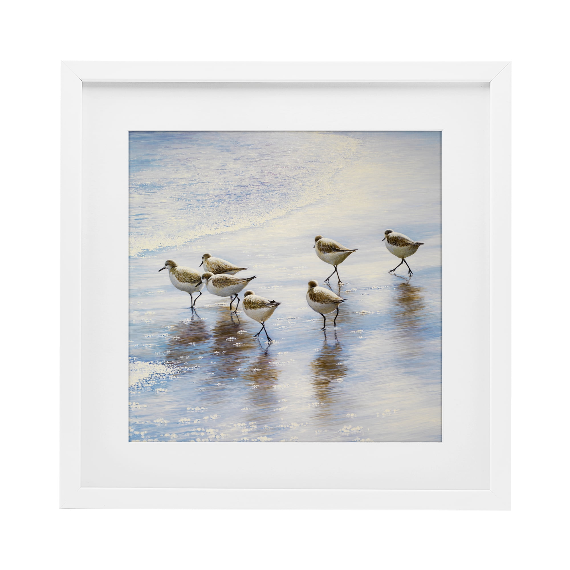 Stupell Industries Sand Dancers on Shore White Framed Print Under Glass, design by Bruce Nawrocke