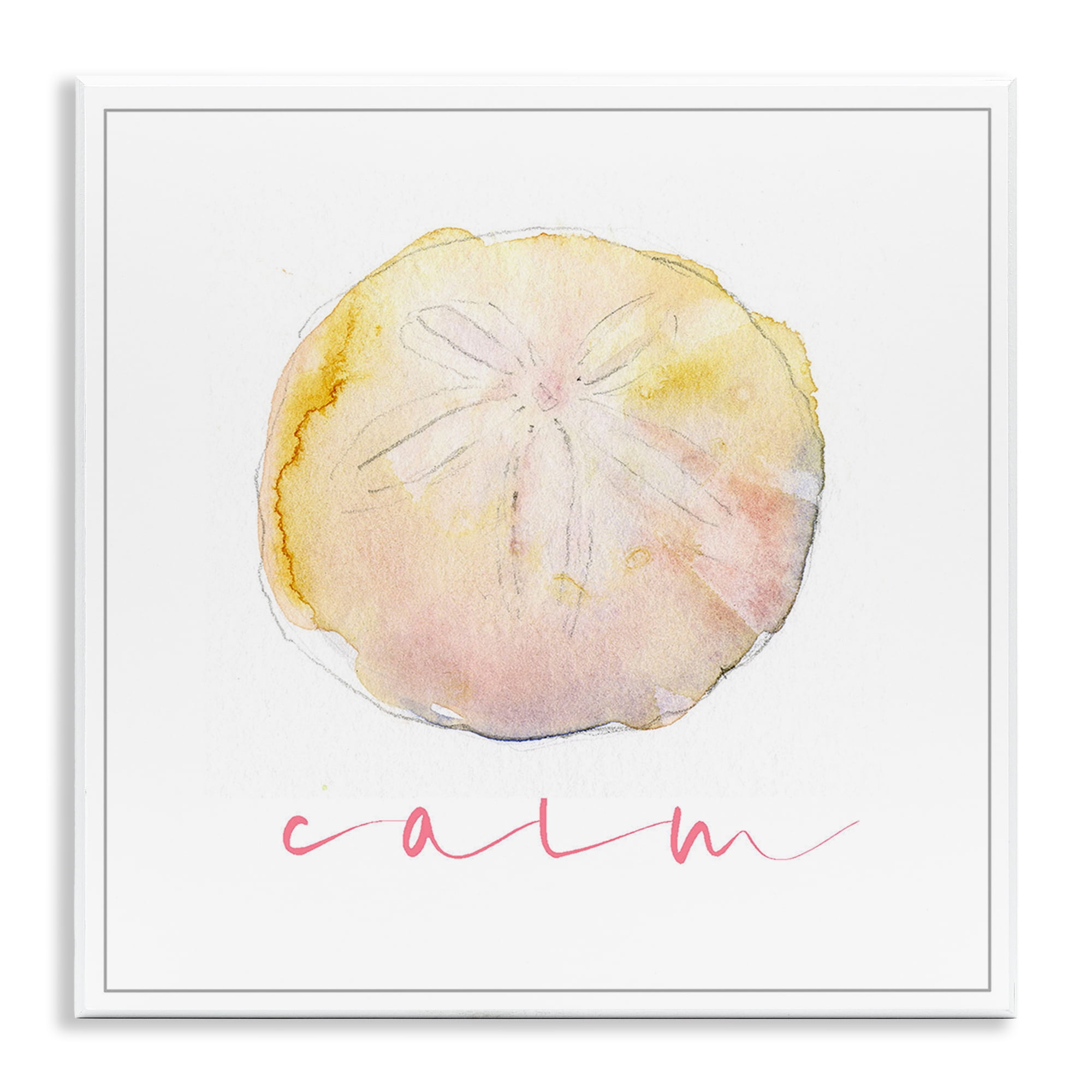 Stupell Industries Sand Dollar Calm Phrase Nautical & Beach Painting Unframed Art Print Wall Art, 12 x 12