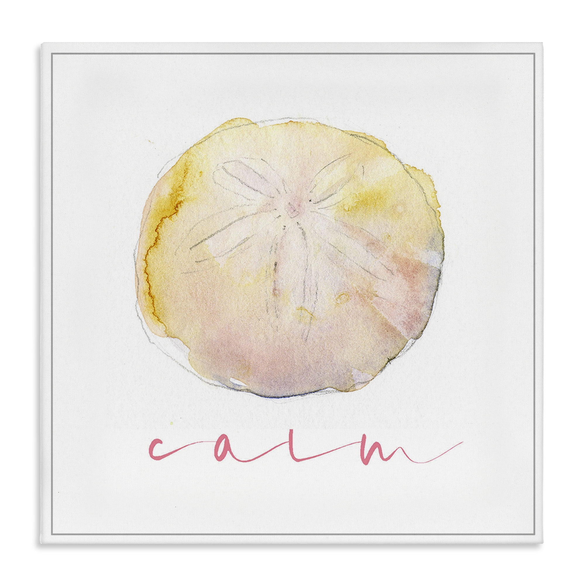 Stupell Industries Sand Dollar Calm Phrase Nautical & Beach Painting Wrapped Canvas Art Print Wall Art, 36 x 36