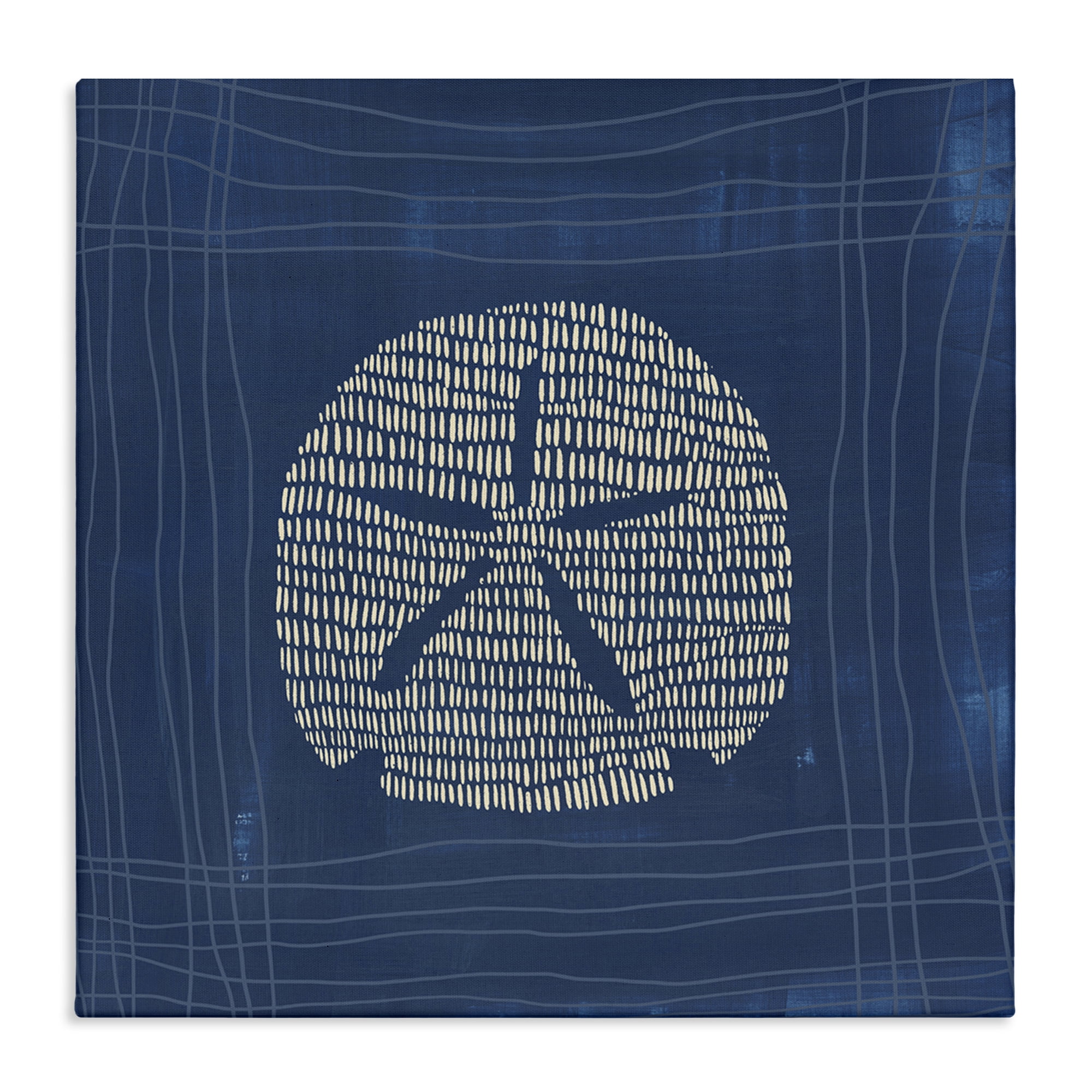 Stupell Industries Sand Dollar on Blue Coastal Painting Gallery Wrapped Canvas Art Print Wall Art, 30 x 30