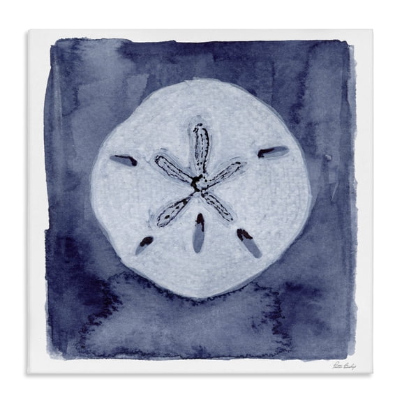 Stupell Industries Sand Dollar over Indigo Canvas Wall Art design by Patti Bishop, 17 x 17