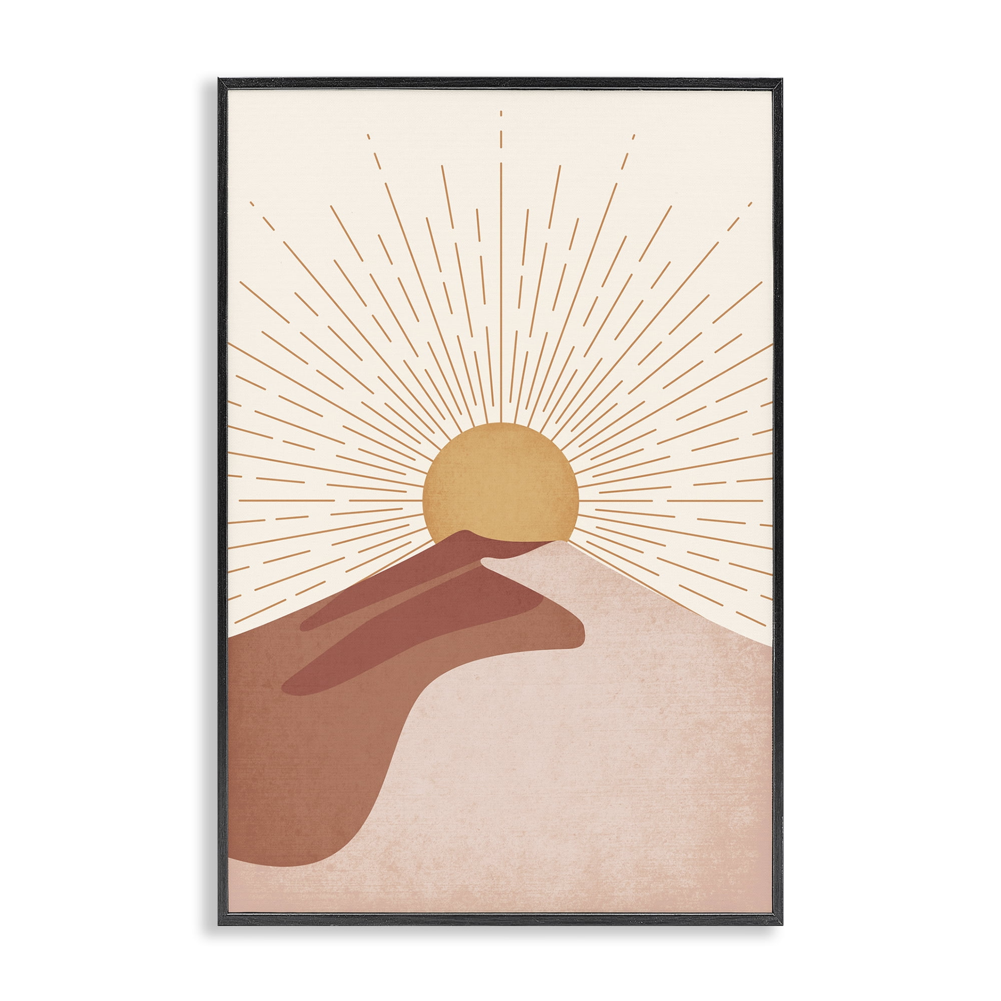 Stupell Industries Sand Dune & Sun Rays Landscape & Nature Painting Black Framed Art Print Wall Art, 20 x 30