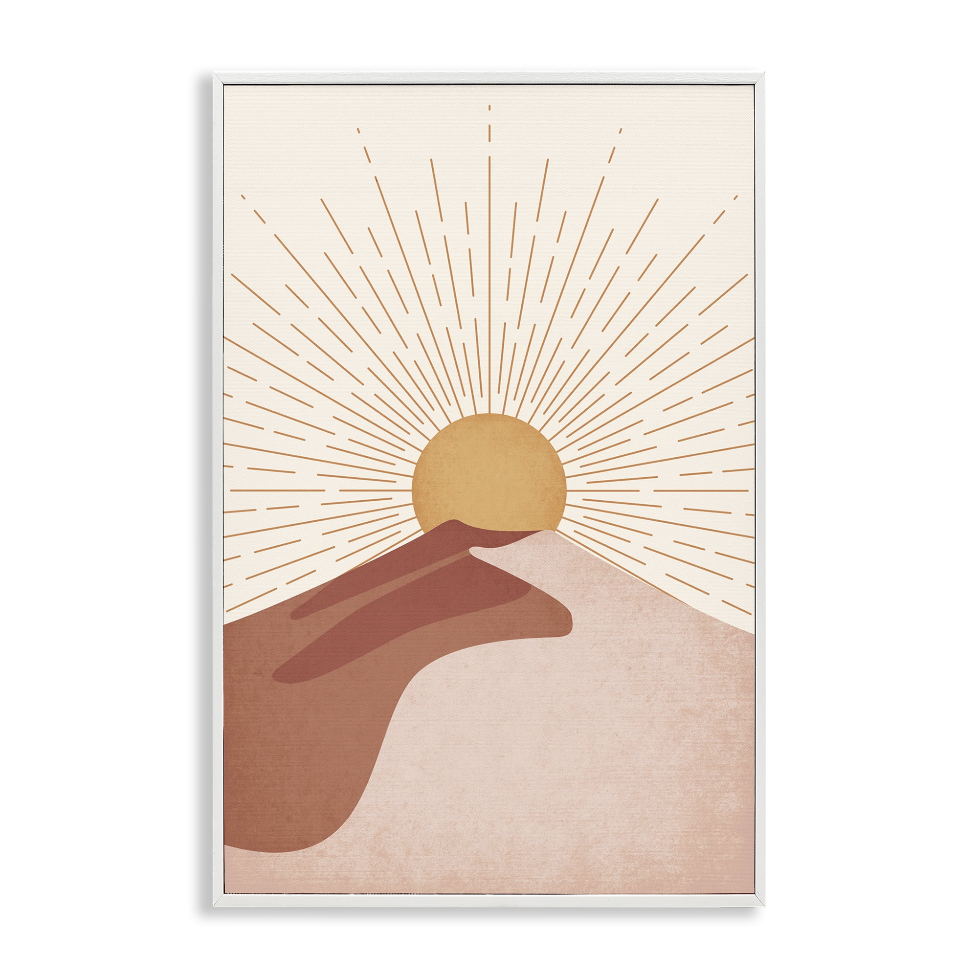 Stupell Industries Sand Dune & Sun Rays Landscape & Nature Painting White Framed Art Print Wall Art, 20 x 30