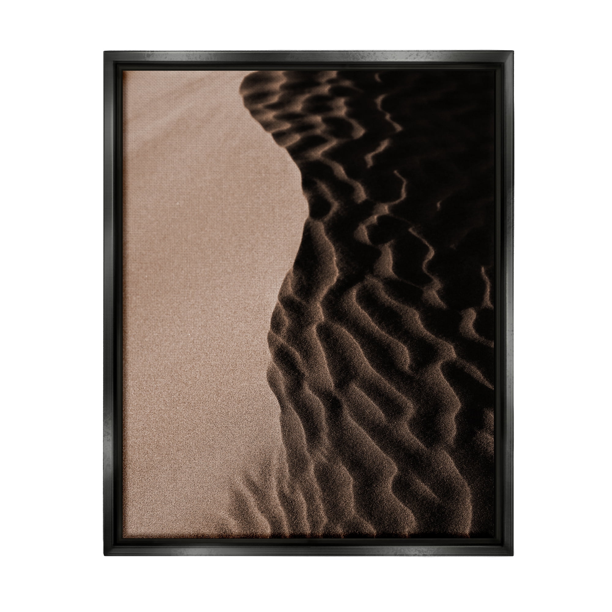 Stupell Industries Sand Dunes Photography Nature Photography Black Floater Framed Art Print Wall Art, 25 x 31