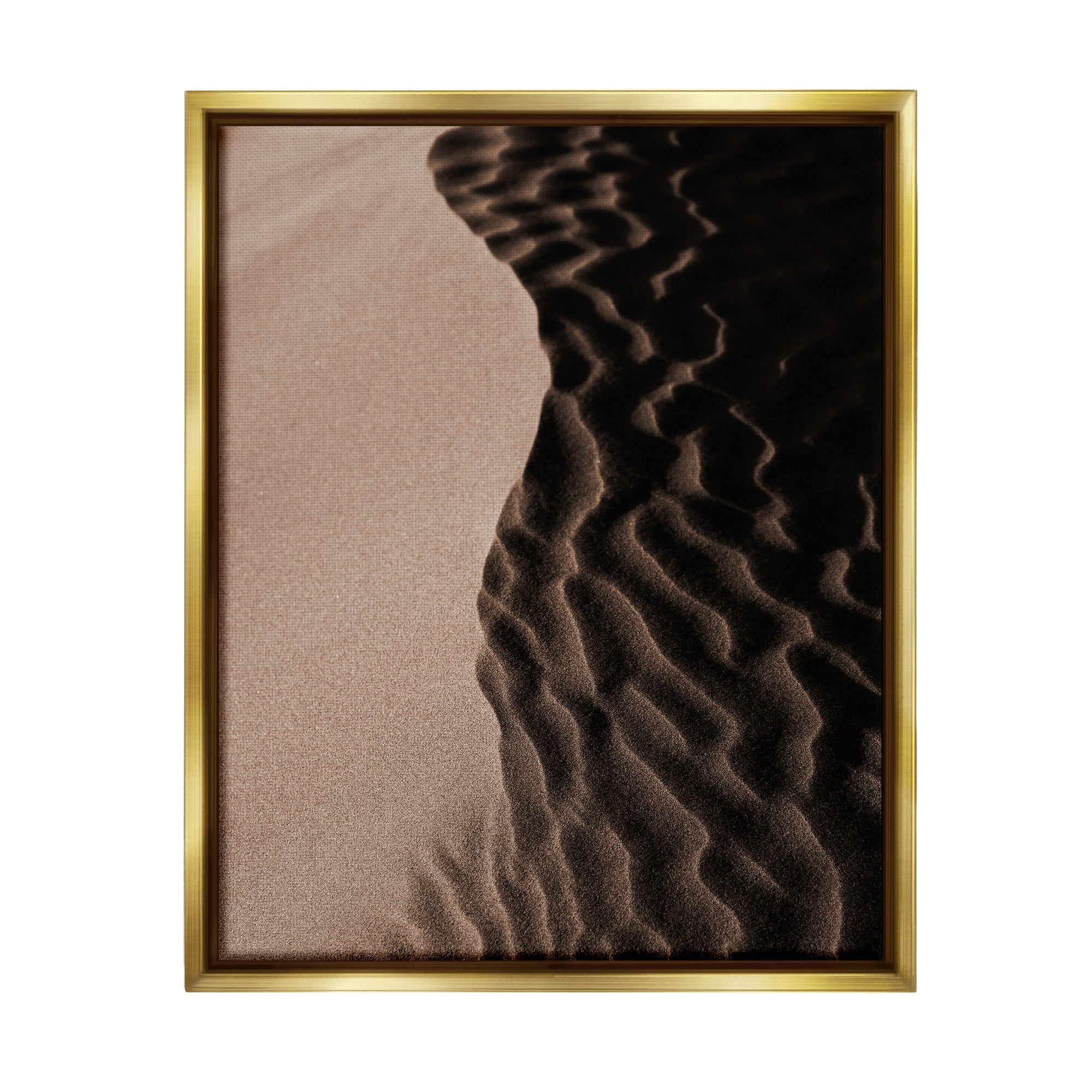 Stupell Industries Sand Dunes Photography Nature Photography Gold Floater Framed Art Print Wall Art, 17 x 21