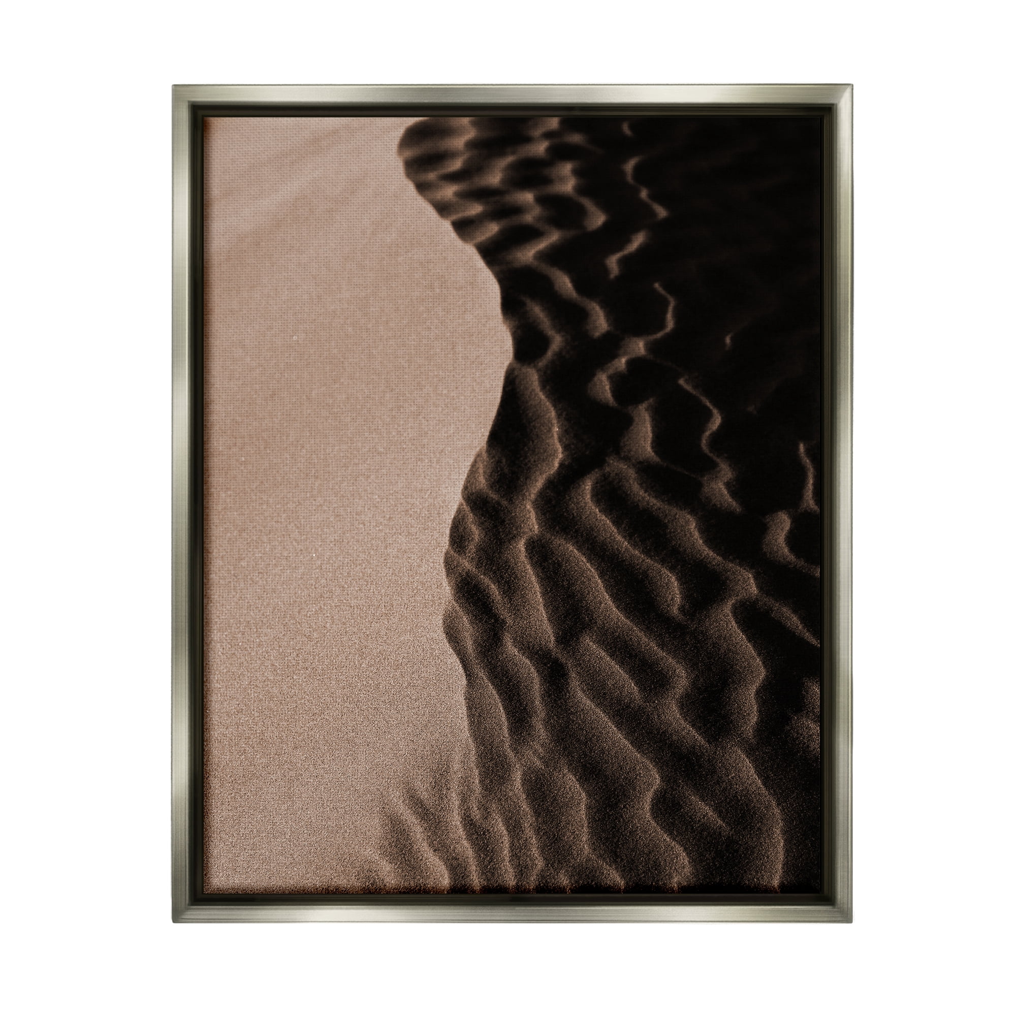Stupell Industries Sand Dunes Photography Nature Photography Gray Floater Framed Art Print Wall Art, 25 x 31