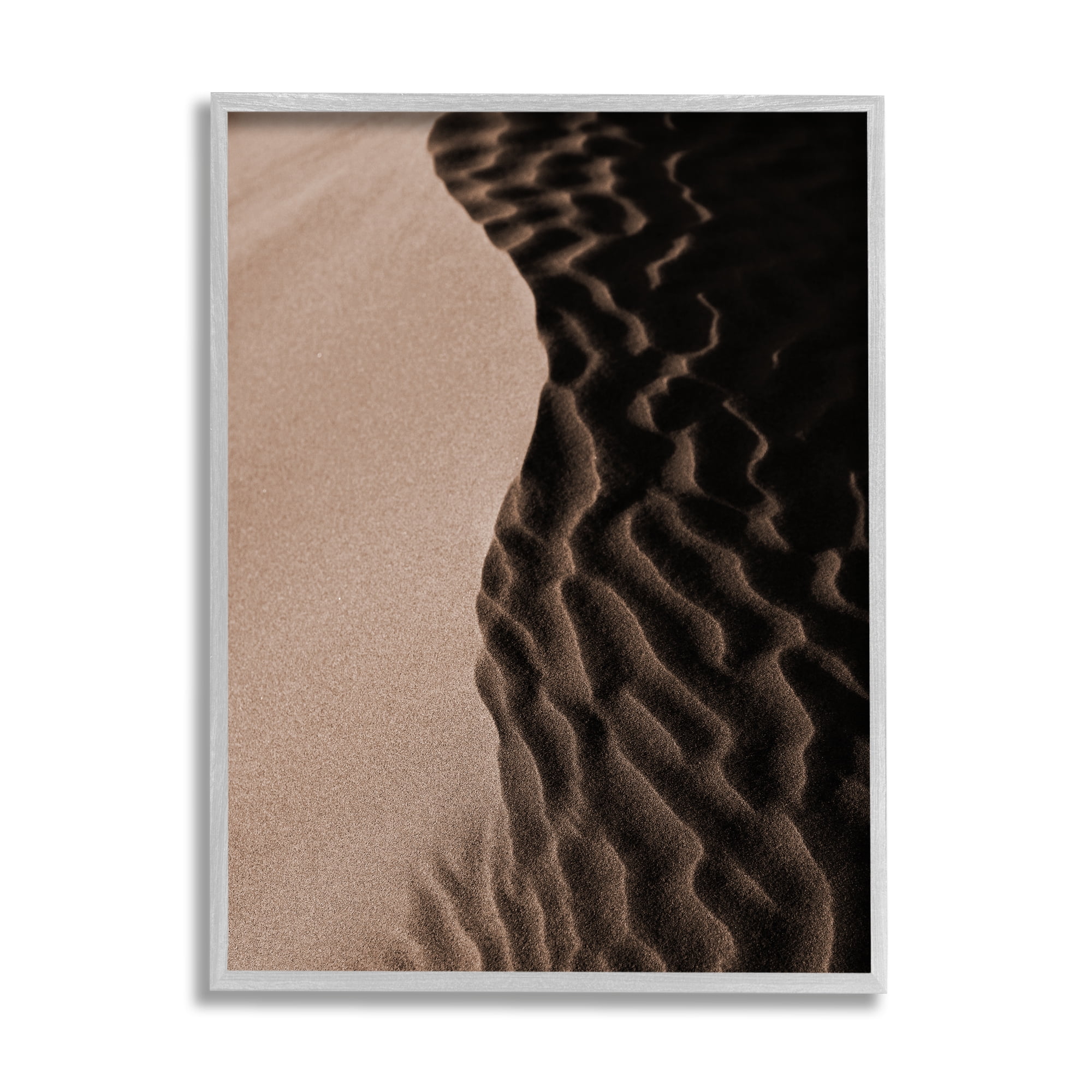 Stupell Industries Sand Dunes Photography Nature Photography Gray Framed Art Print Wall Art, 16 x 20